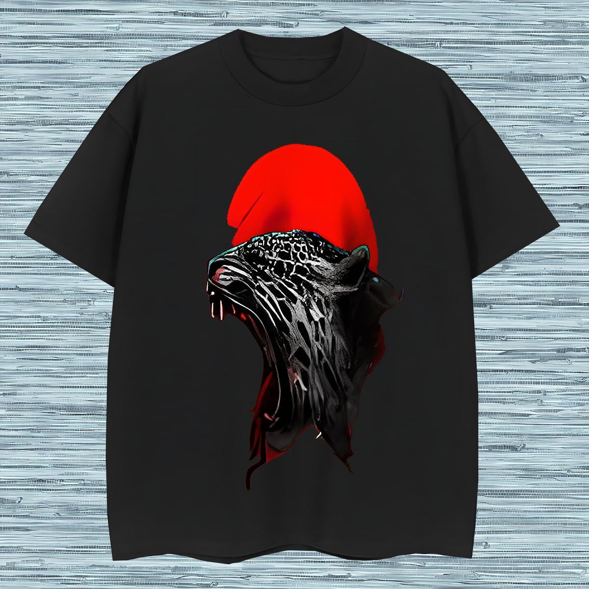 Soft Mens Tshirts 230g Pure Cotton leopard Mens T Shirts Daily Wear Breathable Short Sleeve Custom Anime 2024 Clothes