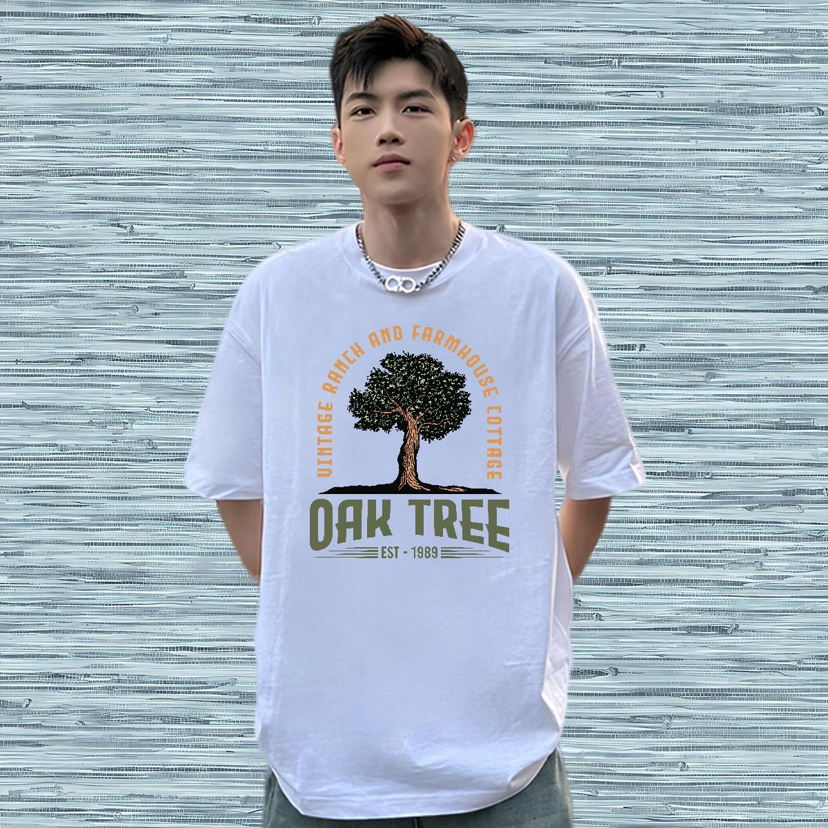 Fashion Designer T Shirts Men 230g Cotton tree Anime Printing Street Polos Round Neck Short Sleeve Brand Tshirt for Man Woman DIY Logo Oversized