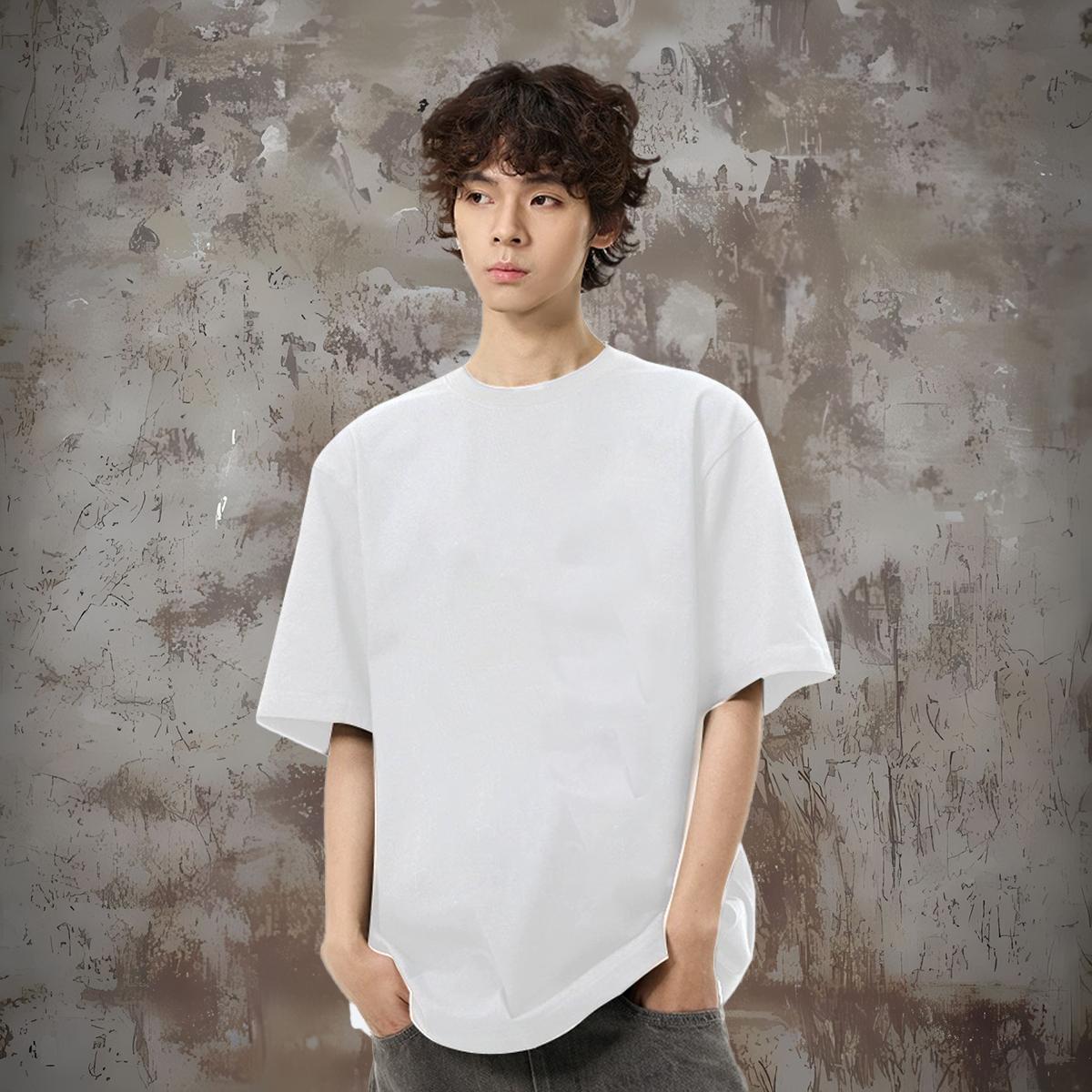 2024 New T Shirts Men 100% Cotton 230g plant Casual Clothings O-Neck Short Sleeve Wholesale Tshirt for Man Woman Asian Size