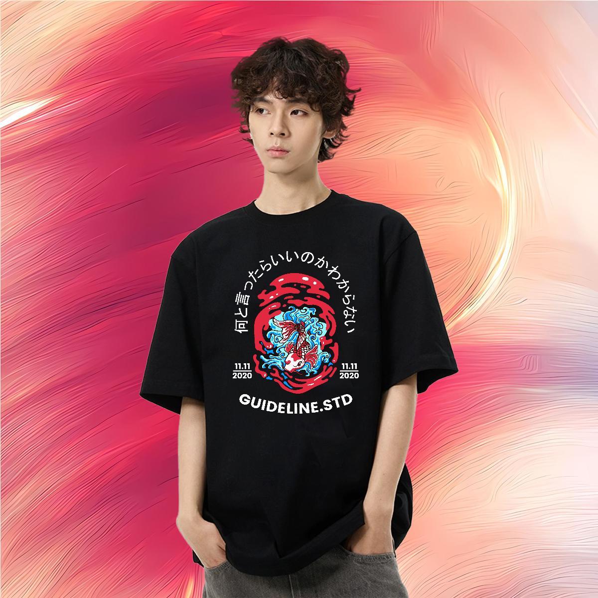 2024 Summer T-Shirts 100% Cotton 230g Hip Hop Street Wear O-Neck Short Sleeve Popular Tshirts DIY Printed