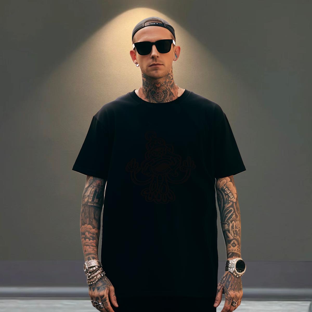 Cool Design Couples T Shirts 230g 100% Cotton High Street Hip Hop ET Plus Size Cartoon Short Sleeve O-Neck Fashion New T-Shirts for Men Tops