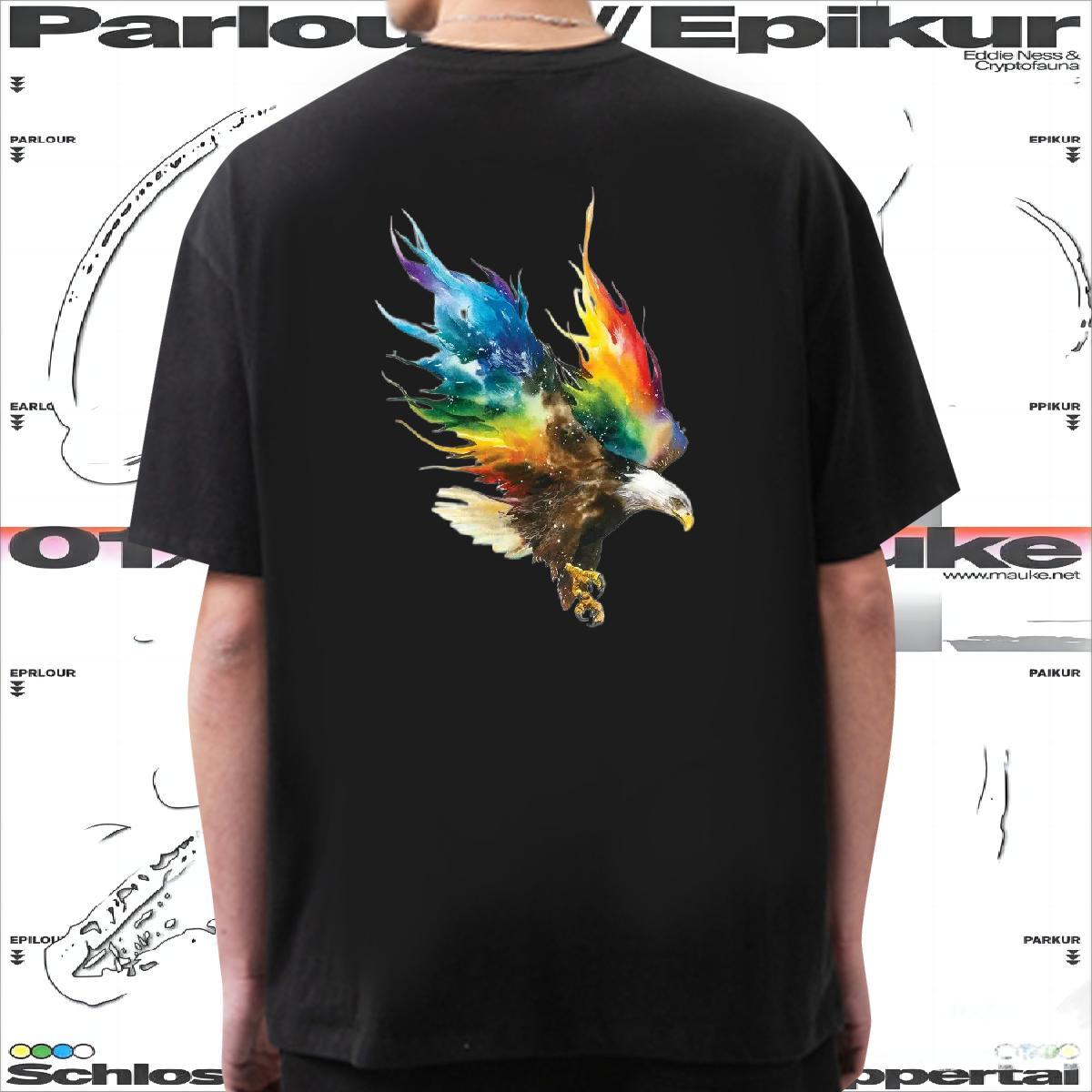 2024 New Men T Shirts 230g Cotton eagle Casual Beach Tops Shirt Breathable Short Sleeve Cool Design Men Clothes T-Shirt Cartoon Print