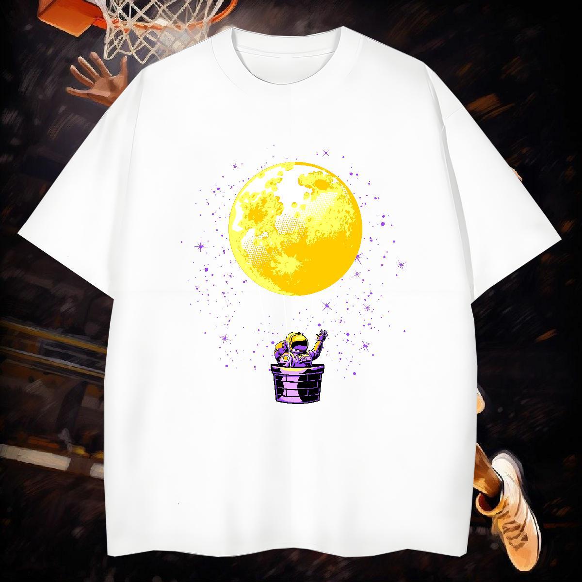 Men T Shirts 230g Cotton planet Beach Breathable Short Sleeve Custom Print Plus Size Men Clothes T-Shirt Factory Direct Loose Fit Tops Shirt