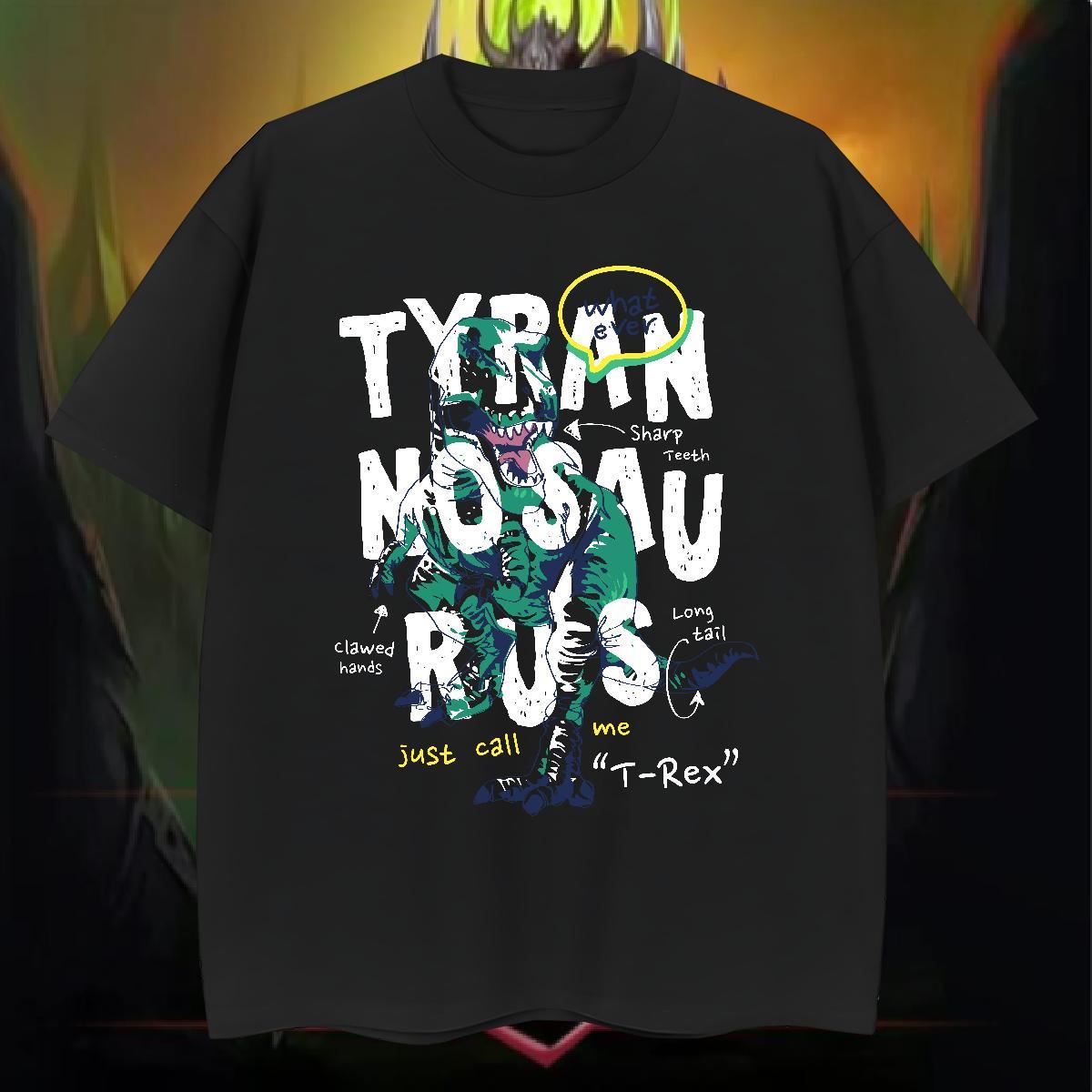 Customized T shirt 230g Cotton dinosaur Street Wear Tops Breathable Classic Men Tops Tees Skull