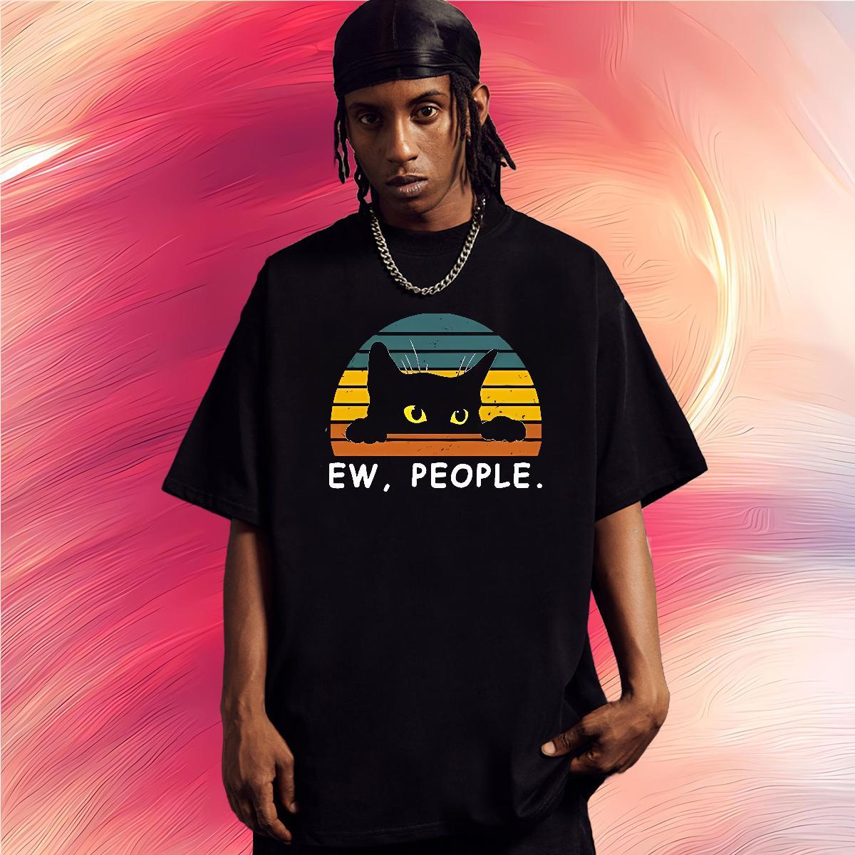 2024 Designer T-Shirts for Men 230g 100% Cotton cat Casual Beach Tops Breathable Short Sleeve Soft Men Tops Tees Custom Print Oversized