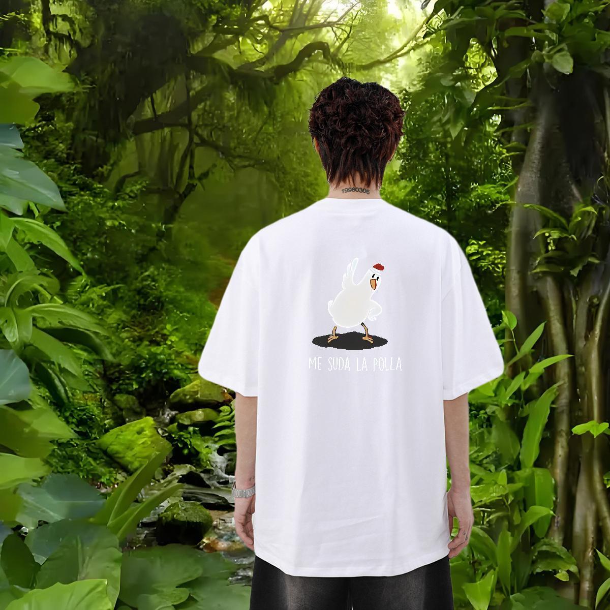 Designer Fashion Men T Shirts 230g Cotton chicken Hip Hop Tees Round Neck Short Sleeve High Quality Men Tees White Plus Size
