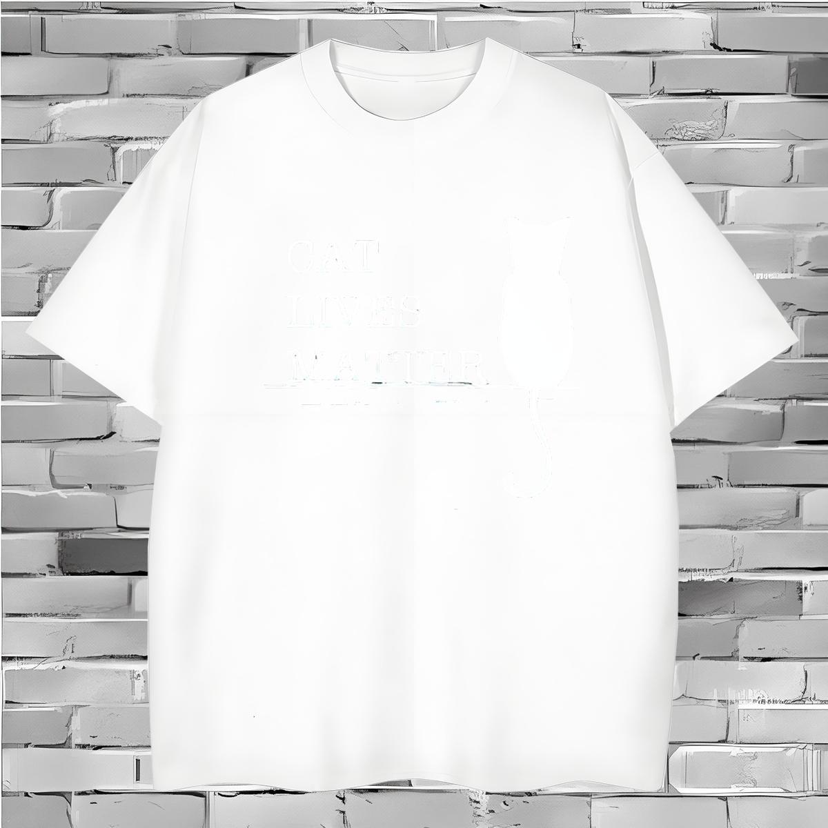 Comfortable Tshirts 230g 100% Cotton cat T shirt Beach Round Neck Short Sleeve Custom Print Oversized Free Shipping Tops