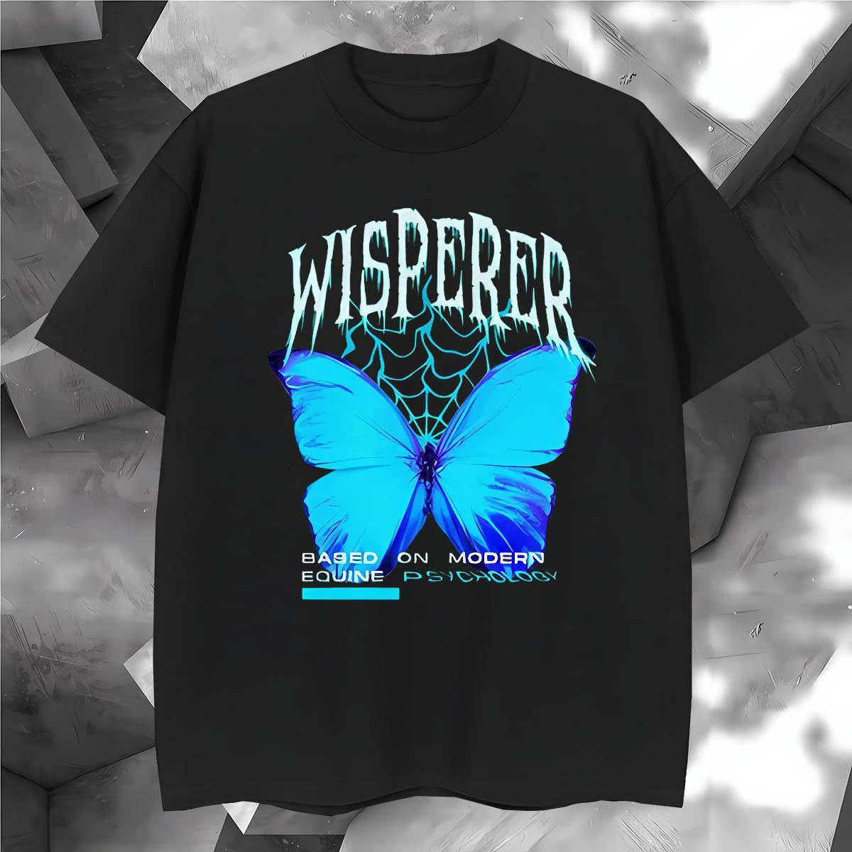 Men T Shirts 100% Cotton 230g Butterfly Street wear Hip Hop Breathable Short Sleeve Asian Size Men Tees Factory Direct High Quality Tops