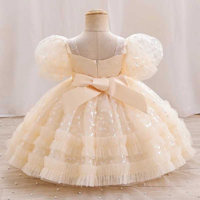 Fashion princess dress girls mesh lace short sleeved baby ball dress summer childrens dress 1-6 years oldW240720