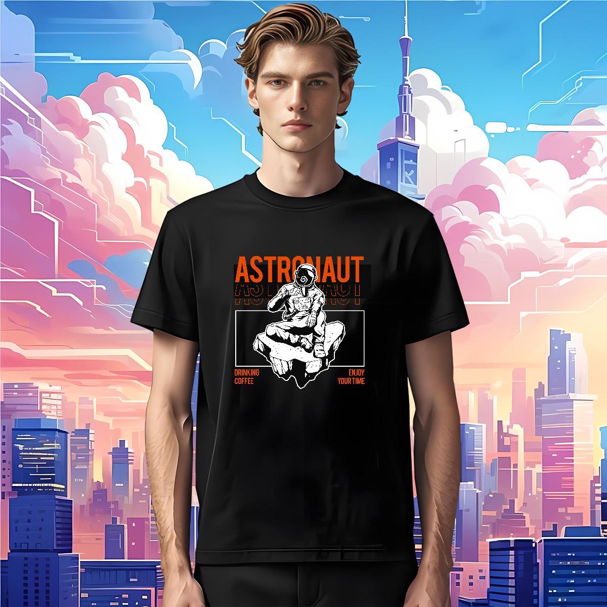 Man T Shirts 100% Cotton 230g universe Casual Daily Wear Crew Neck Skull Tshirt for Man Woman 2024 Designer Classic Tshirts