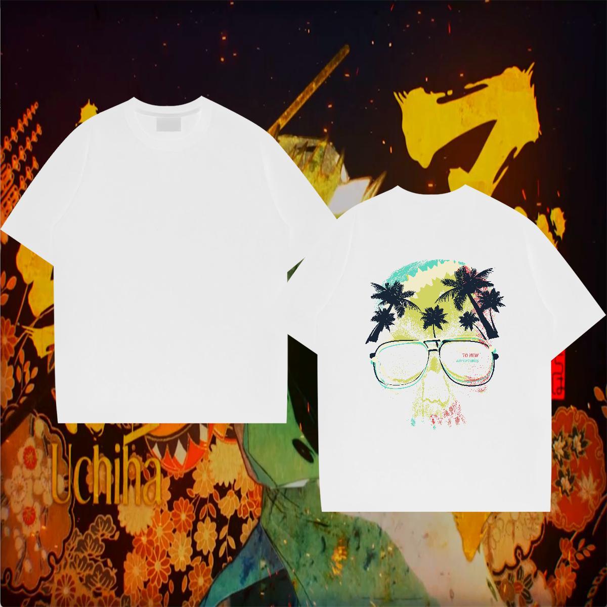 Casual New T-Shirts 230g Cotton tree Street Top Tees Breathable High Quality Couples T Shirts Custom Print Oversized