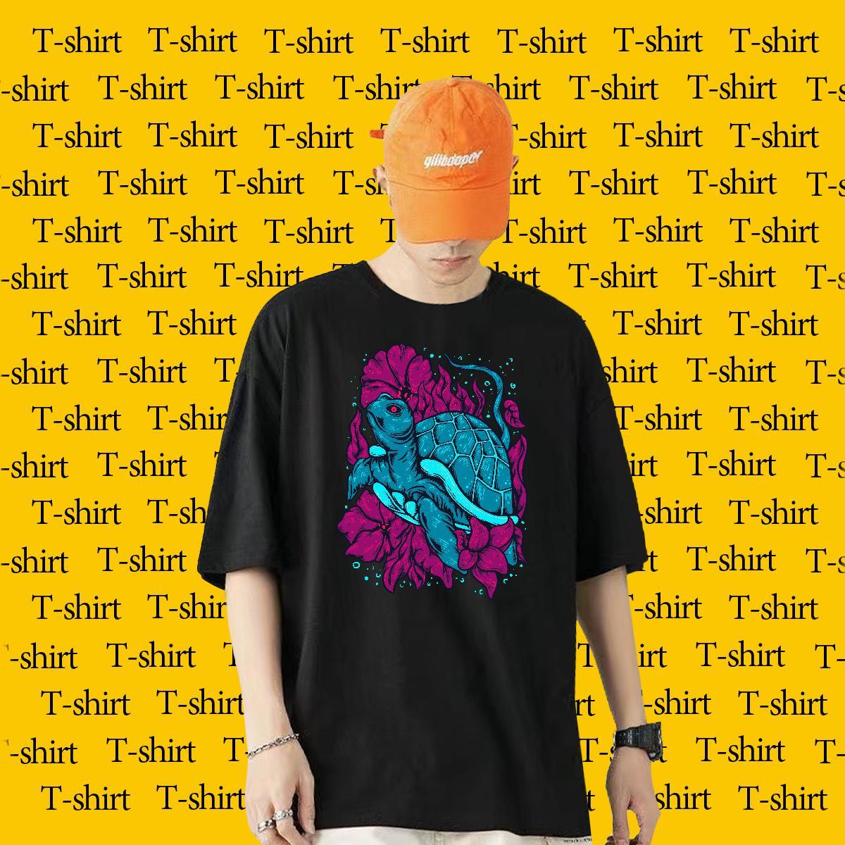 Fashion Designer T-Shirts for Men 230g Pure Cotton Street wear Hip Hop Tee Shirt Breathable Soft Wholesale Men Tshirts Skull