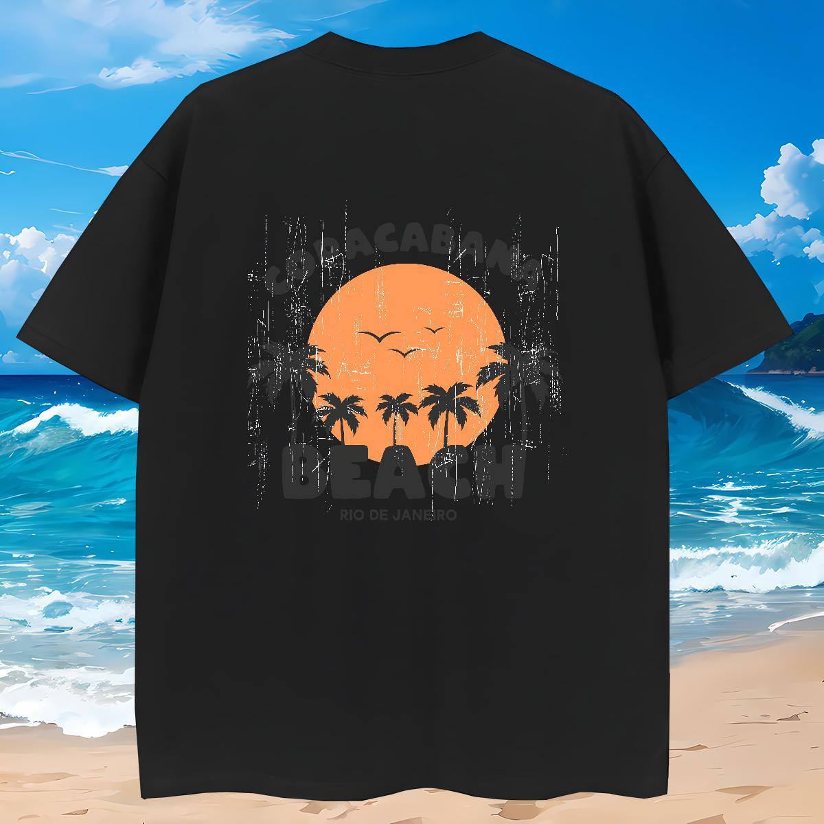 Stylist T Shirt For Man 100% Cotton 230g tree Street Wear Tops Shirt O Neck Short Sleeves Cool Design Men Clothes T-Shirt Black White