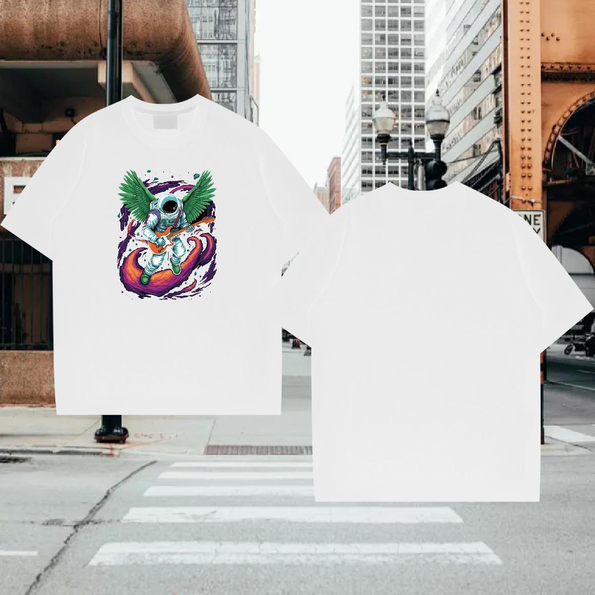 T-Shirts for Men 100% Cotton 230g universe Summer Casual Breathable Customized Tshirt for Man Woman Wholesale Classic Clothes