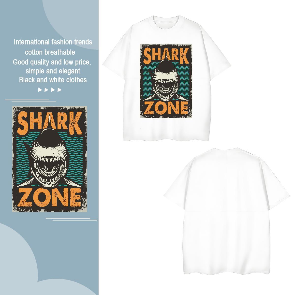 Designer Mens Tshirts 230g Pure Cotton fish T-Shirts for Men Street Wear Breathable Crew Neck Custom Anime Customized Tees Shirts