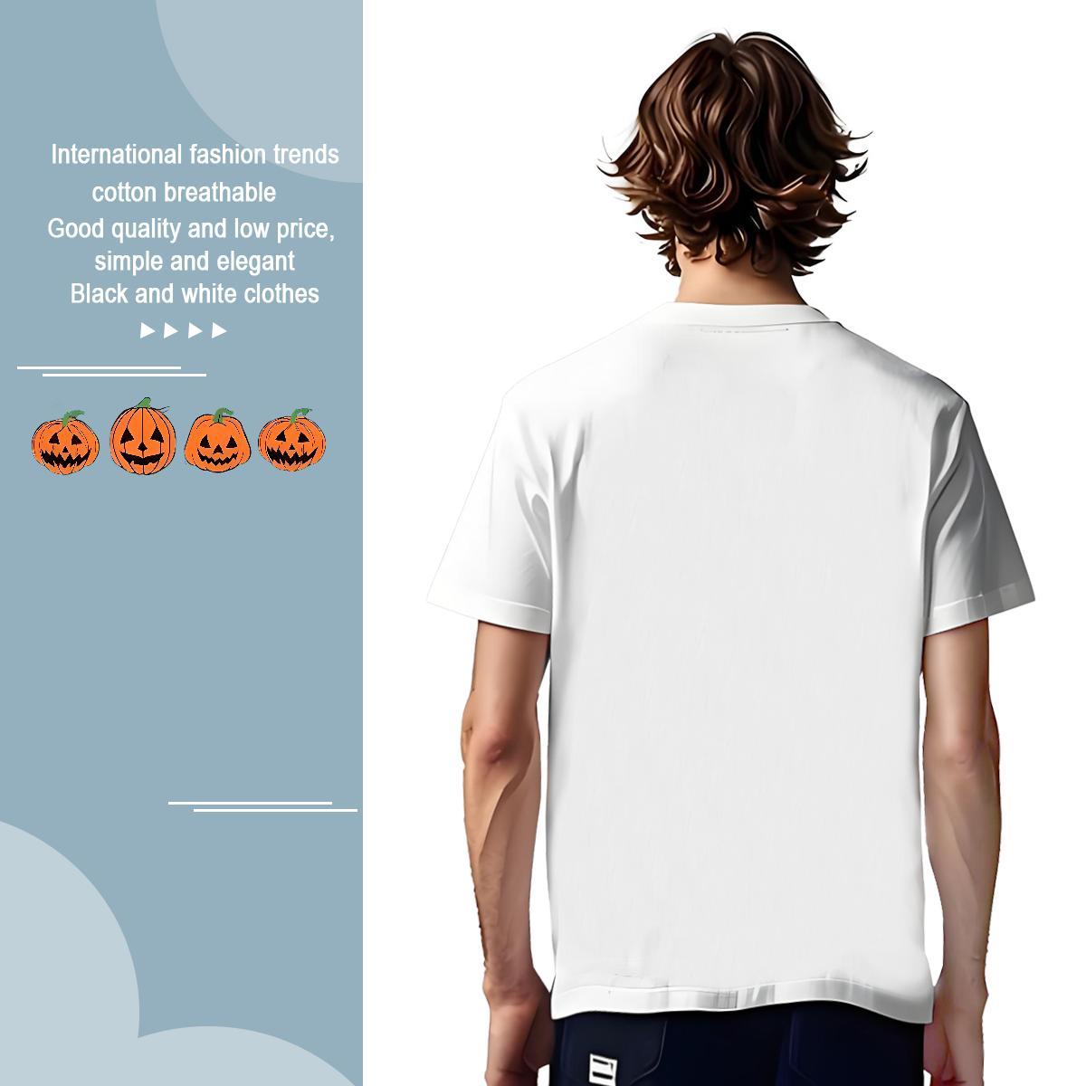 Cool Design Men Tees 230g Pure Cotton halloween Mens T Shirts Casual Daily Wear Short Sleeve O-Neck DIY Printed 2024 Summer Tops Shirt