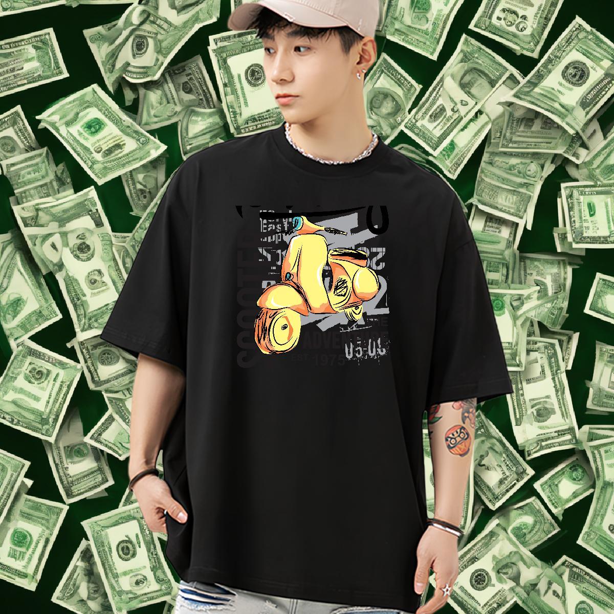 Wholesale Mens T Shirts 100% Cotton 230g bird Casual Wear Crew Neck Cool Design Men Clothes T-Shirt Skull