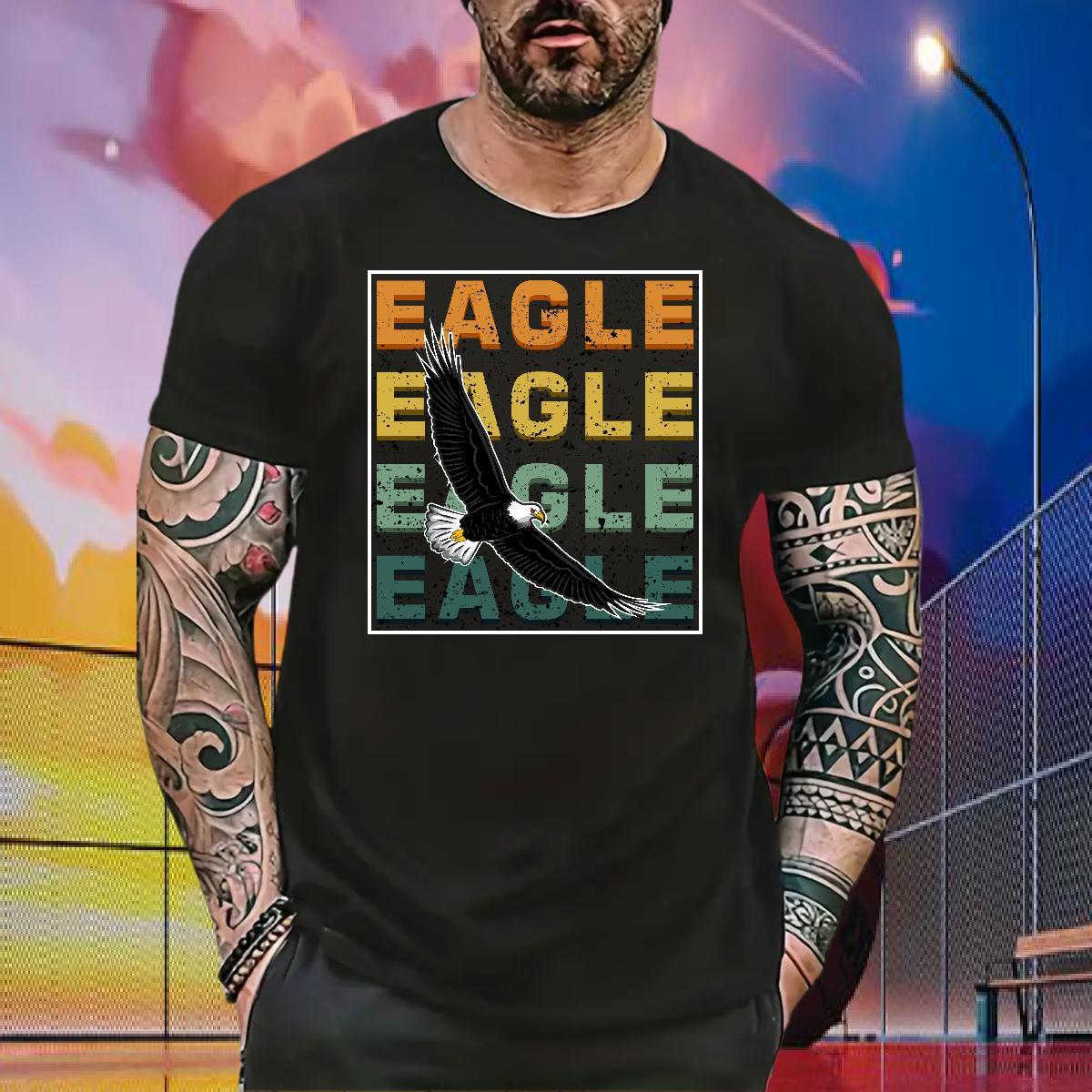 New Designer T Shirts Men 230g Cotton eagle Daily Outfit Tshirts Pure Cotton Loose Fit Mens Tshirts Customized Print