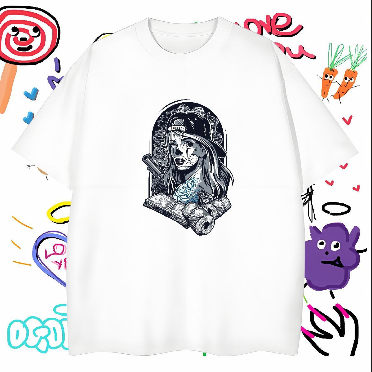 Men T Shirts 230g Pure Cotton money Daily Wear Short Sleeve Soft Custom Printed Tshirts Fashion New Designer Tees Shirts