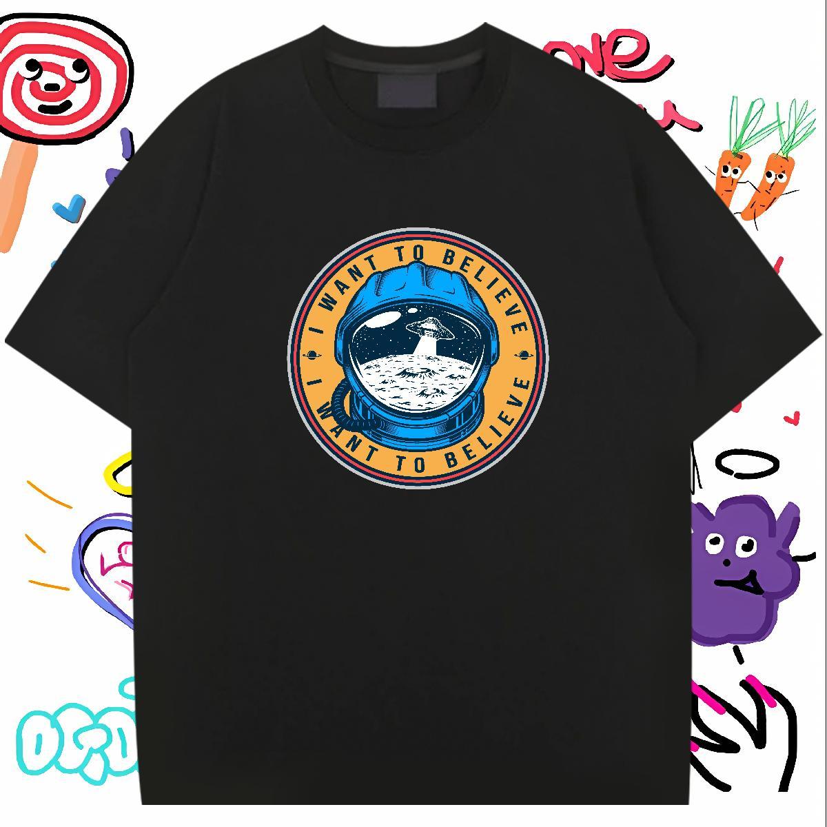 Mens T Shirts 100% Cotton 230g universe Daily Outfit Round Neck Short Sleeve Custom Big Size Men Tees Fashion New Brand Tee Shirt