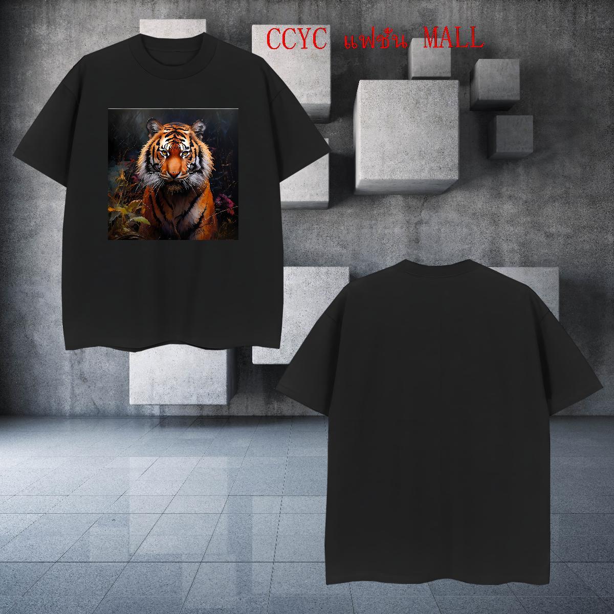 Casual New T Shirts Men 230g Pure Cotton tiger Street wear Hip Hop Top Tees O-Neck Short Sleeve Popular Tshirt for Man Woman Asian Size