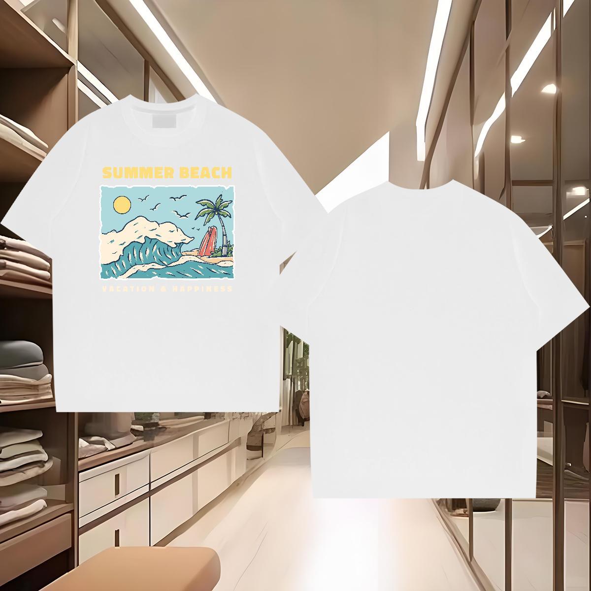 Brand T shirt 230g 100% Cotton tree Anime Printing Street Polos O-Neck Short Sleeve Loose Men Tshirts Customized
