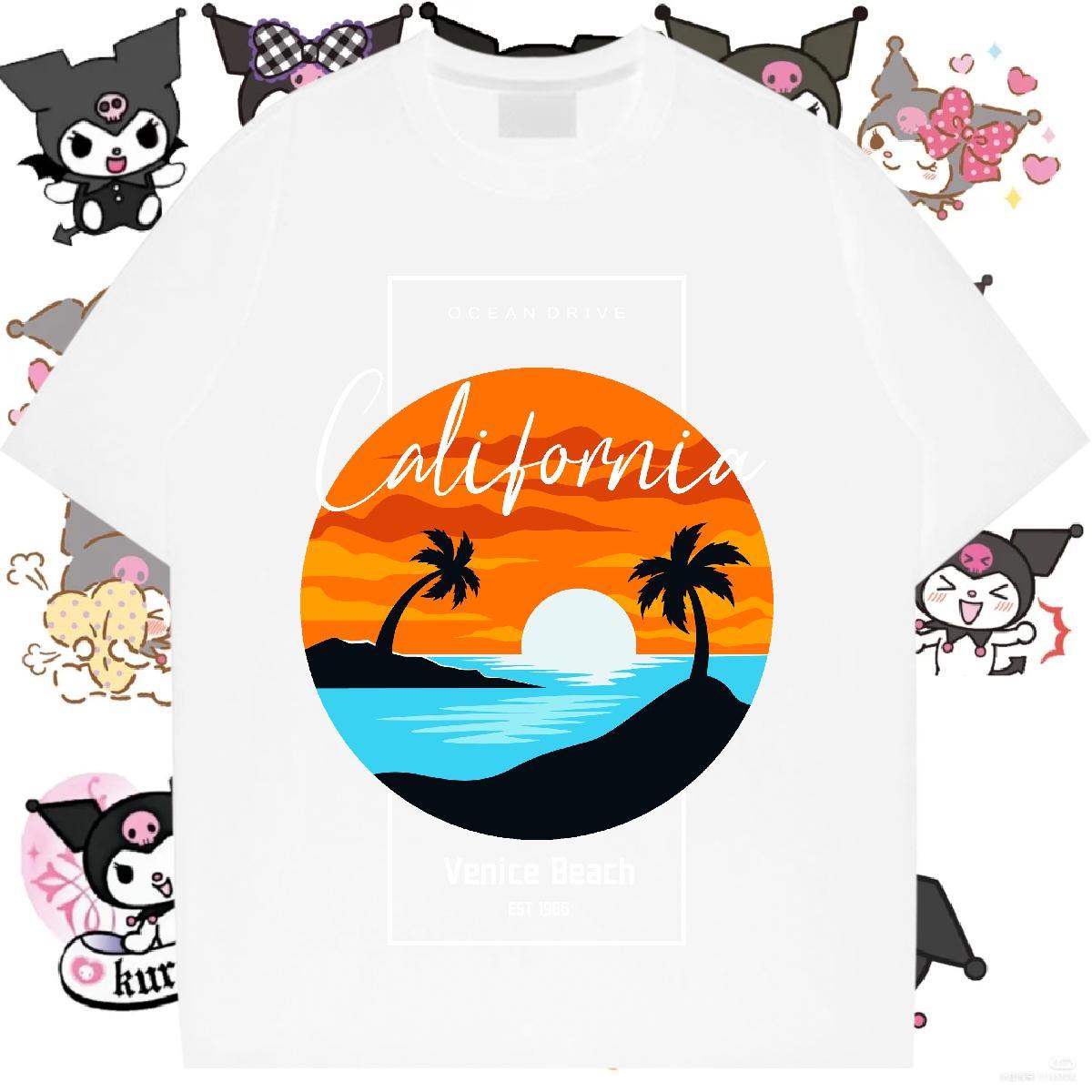 Nice T-Shirts Crew Neck Woman Tshirt Graphic tree High Street Hip Hop 230g Cotton DIY Tee Shirt