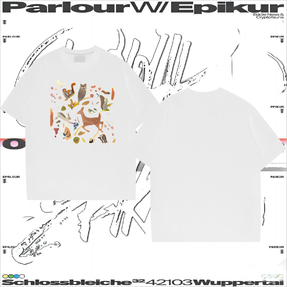 Fashion Casual T shirt 100% Cotton 230g Deer Sport Clothings Breathable Short Sleeve Loose Fit Couples T Shirts Anime