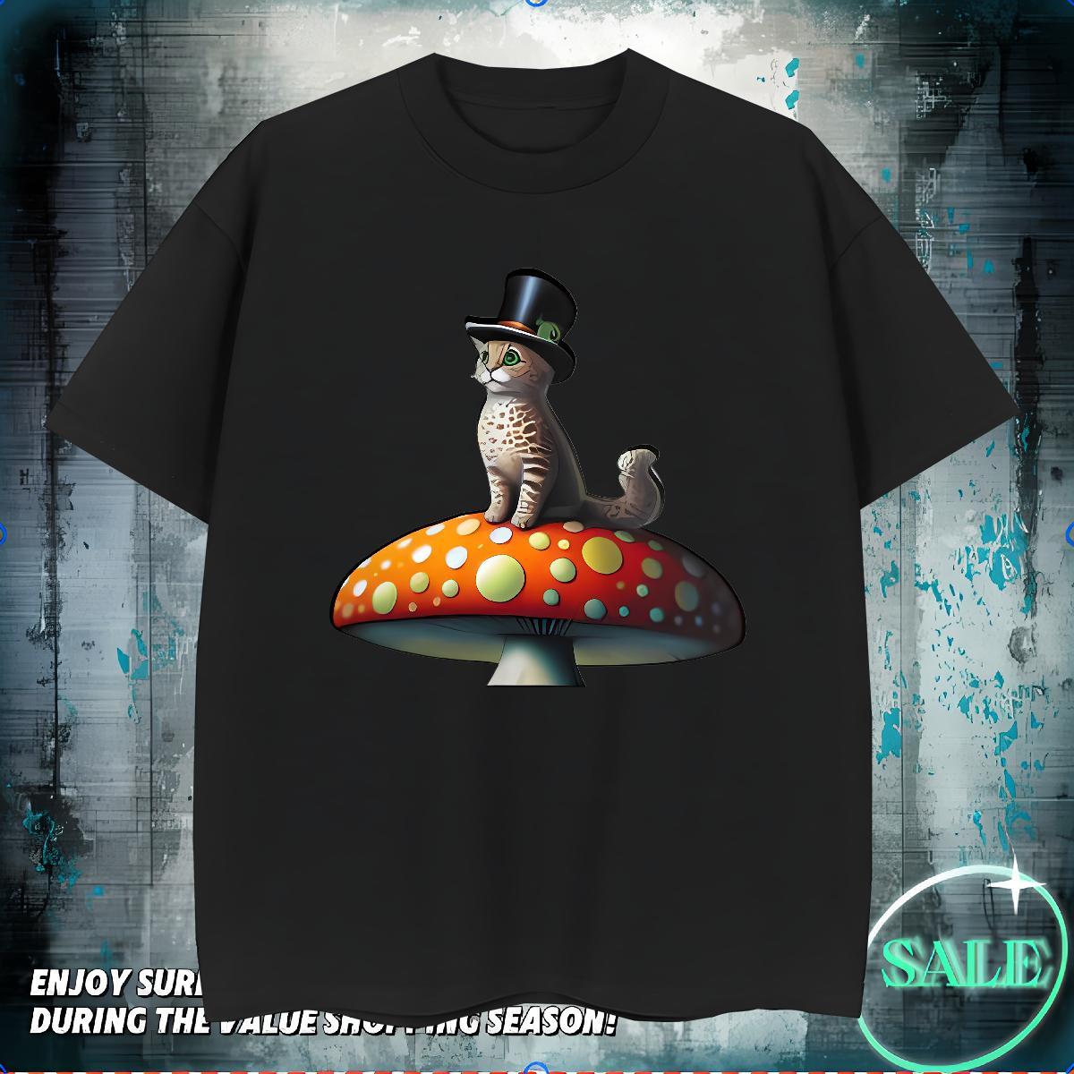 Wholesale T Shirt For Man 100% Cotton 230g cat Daily Outfit Tshirts Breathable Crew Neck Loose Fit Men Tshirts Graphic