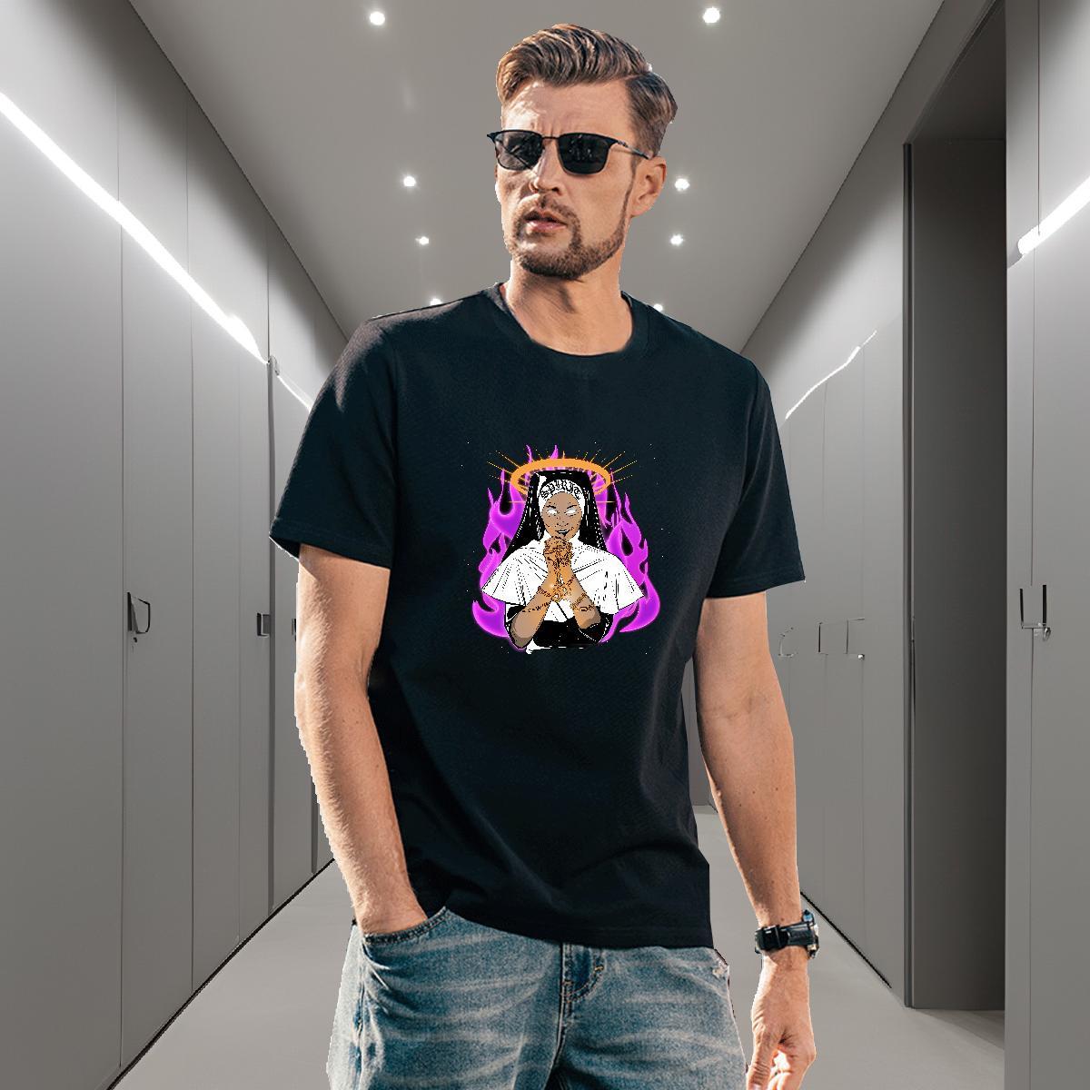 T Shirts Men 230g Cotton nun Beach Breathable Short Sleeve Custom Print Plus Size Men Tshirts New Classic Tops