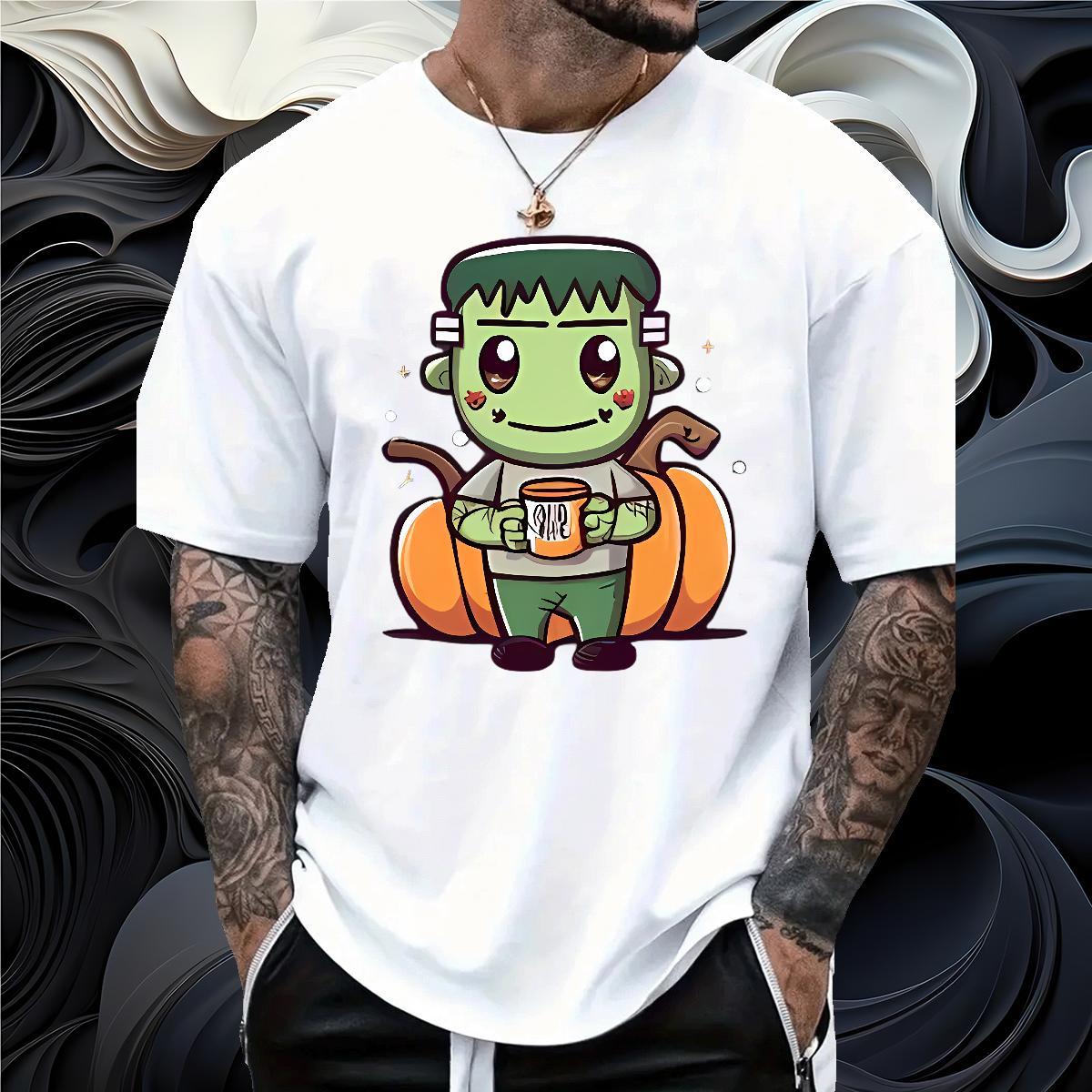 2024 Designer T-Shirts 230g 100% Cotton halloween Sport Top Tees Short Sleeve Soft Comfortable Men Tops Tees Plus Size Cartoon