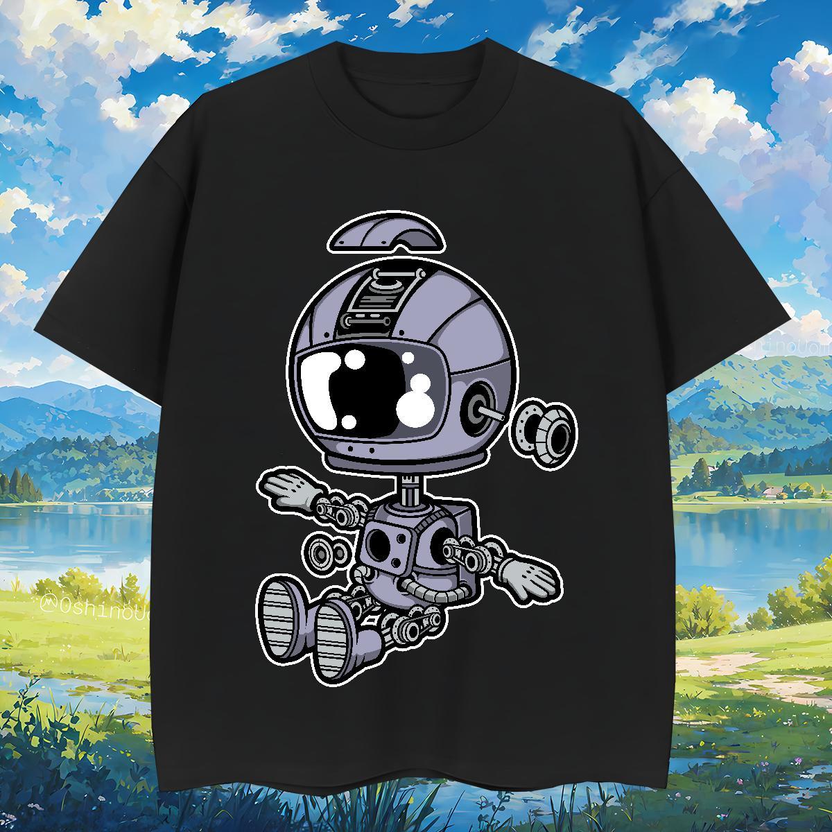 Man T Shirts 230g Pure Cotton cosmonaut Sport Crew Neck Breathable Oversized Couples T Shirts Fashion Designer Loose Top Tees