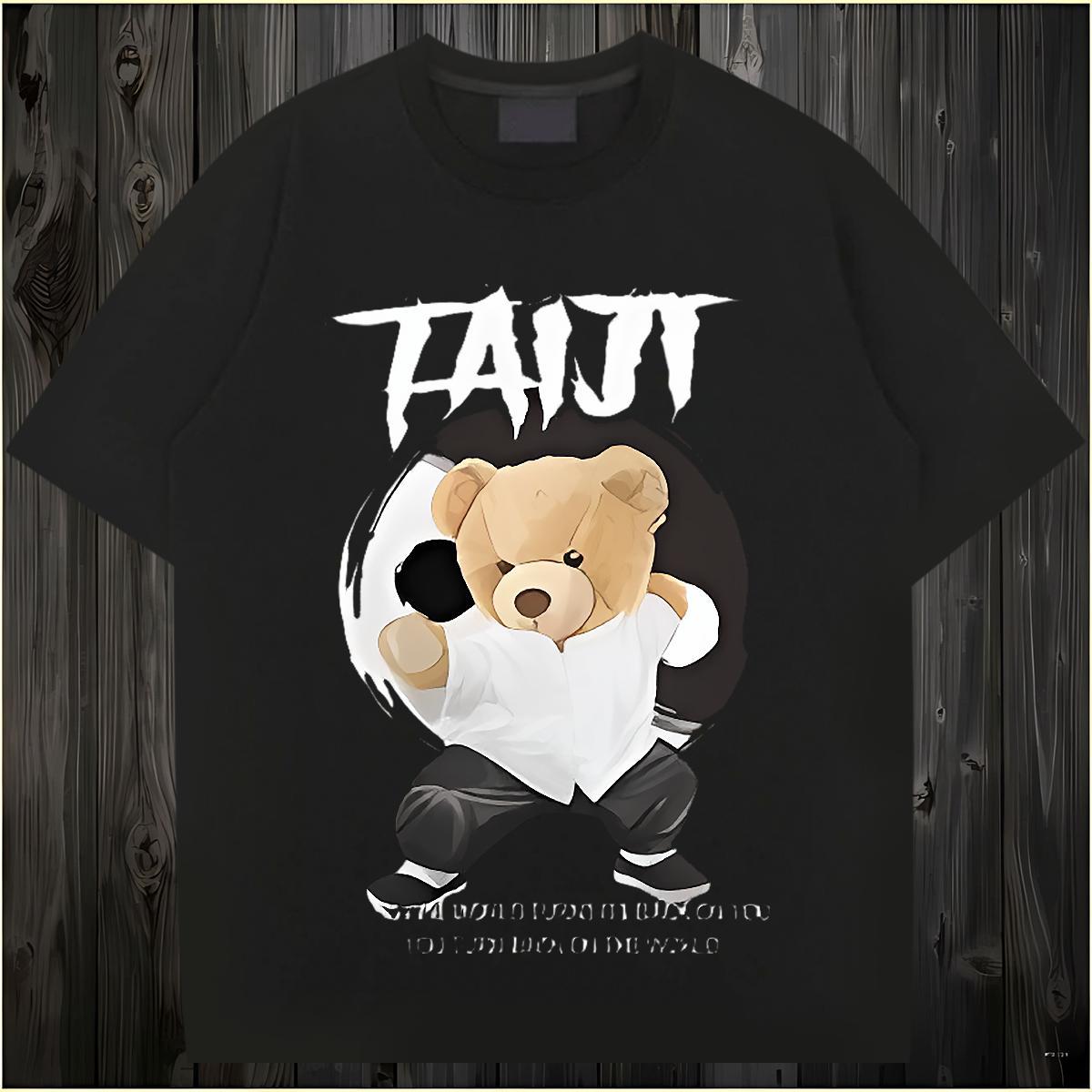 Custom T Shirt For Man 230g Pure Cotton kongfu Spring Summer Tshirts Breathable Short Sleeve Unisex Mens Tshirts Graphic
