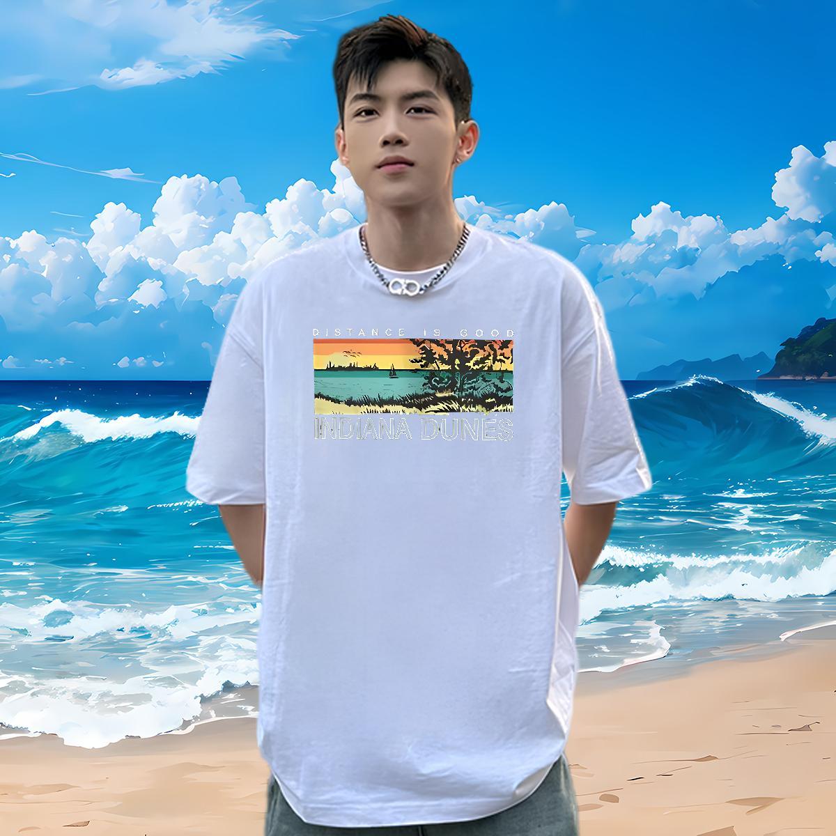 Custom T Shirt For Man 230g Pure Cotton tree Sports Casual Tops Crew Neck Cool Men Tshirts Oversized 4XL