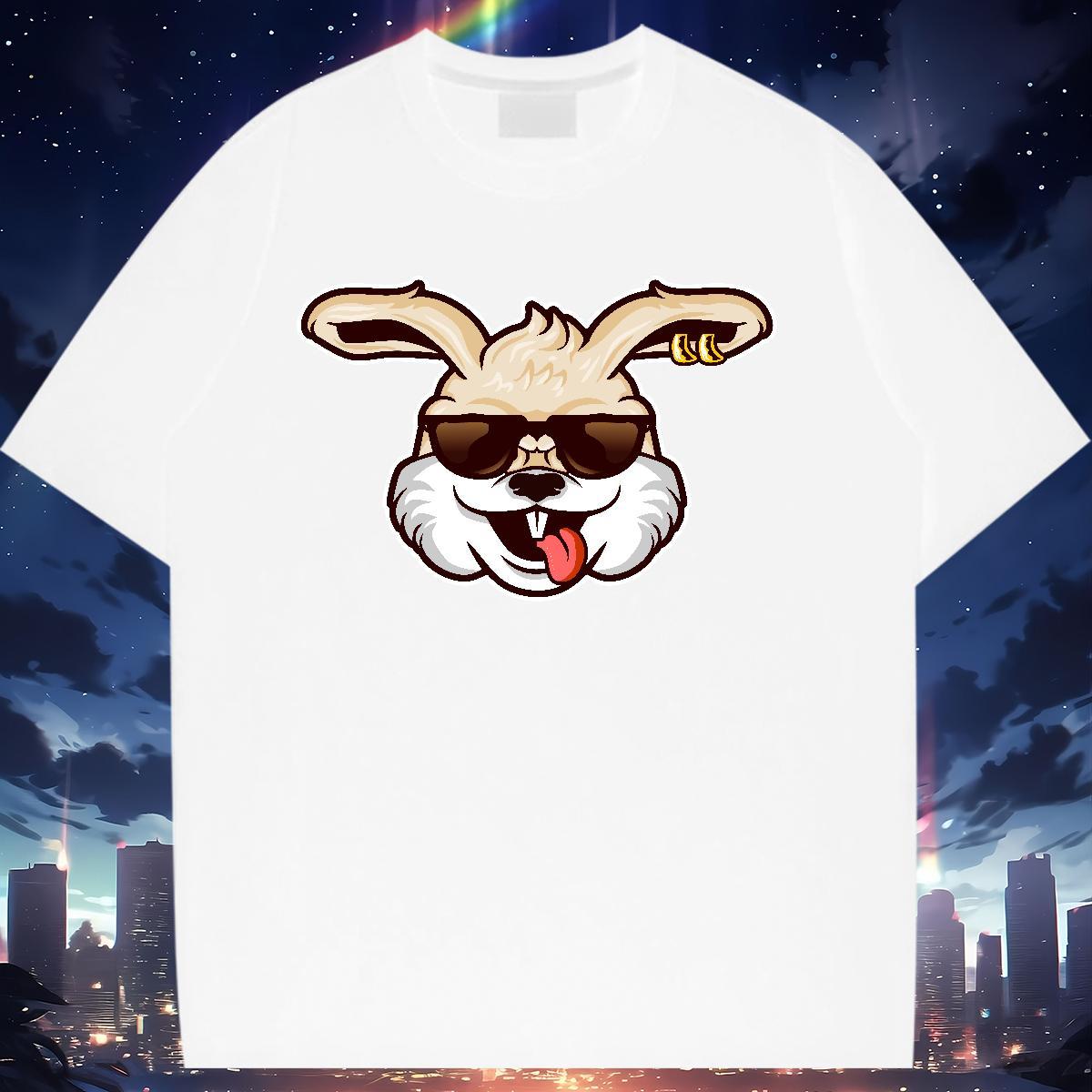 Designer Woman T Shirts Breathable Short Sleeve Couples T Shirts Black White rabbit Hip Hop Street 100% Cotton 230g TOP Quality Clothes Shirt