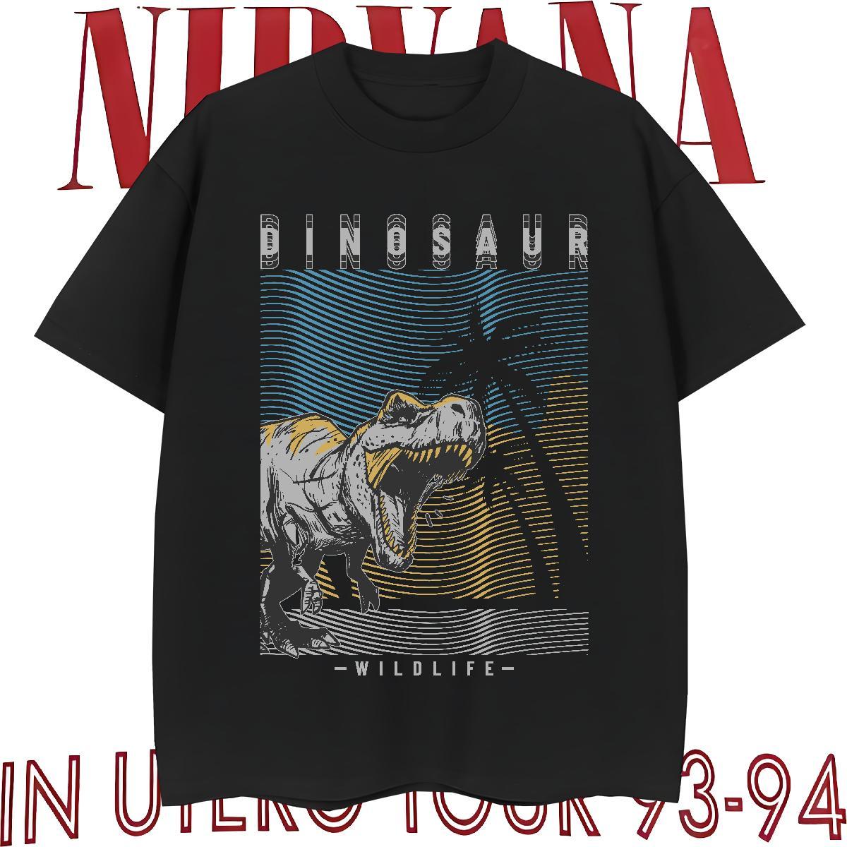 2024 New T-Shirts 100% Cotton 230g dinosaur Sports Casual Tshirts Short Sleeve Soft Cool Design Tshirt for Man Woman Custom Printing