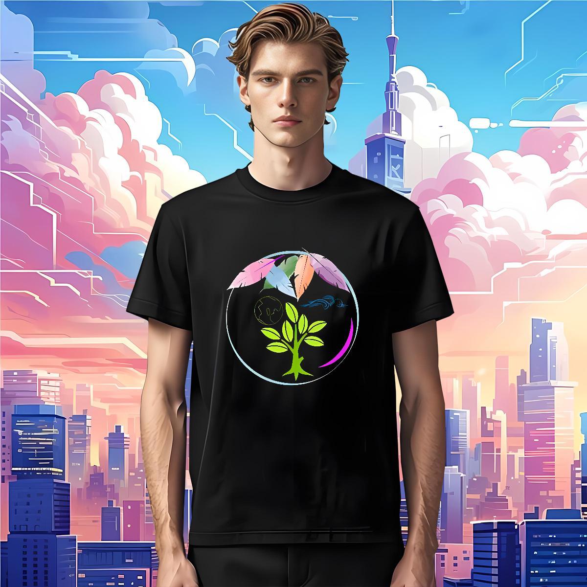 T Shirts Men 230g 100% Cotton tree Hip Hop Street Breathable Short Sleeve Skull Men Tees New Popular Tee Shirt