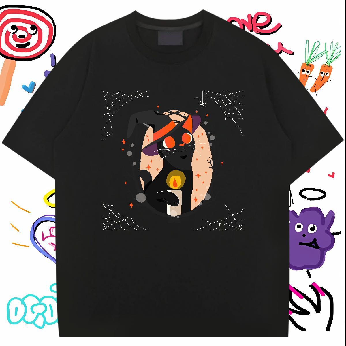 New T-Shirts 230g Cotton cat Casual Tshirts Breathable TOP Quality Men Tshirts DIY Printed