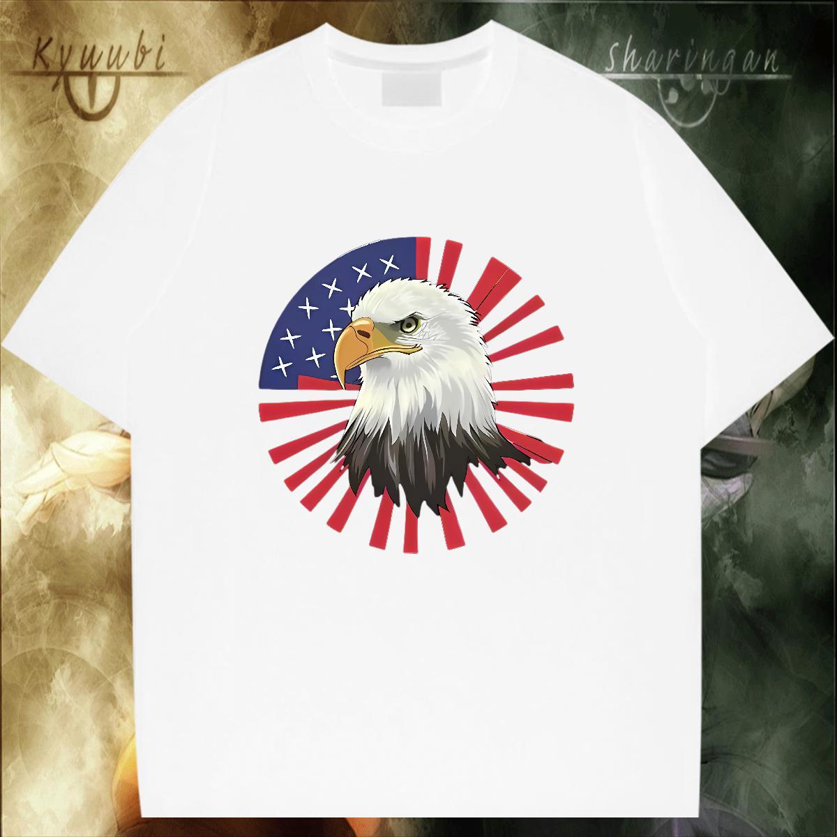 Designer Mens Tshirts 230g 100% Cotton Street Casual eagle Black Oversized Pure Cotton DIY Customized T shirt Top Tees
