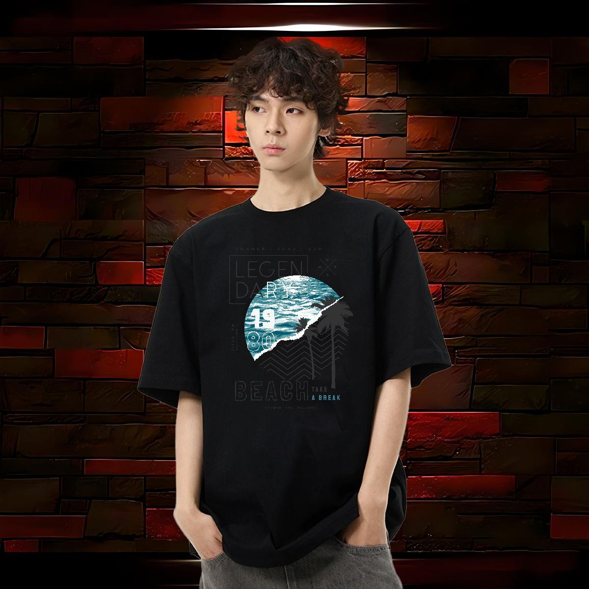 New Man T Shirts 100% Cotton 230g sea High Street Hip Hop Wear Breathable Short Sleeve Designer Tshirt for Man Woman Custom Printing