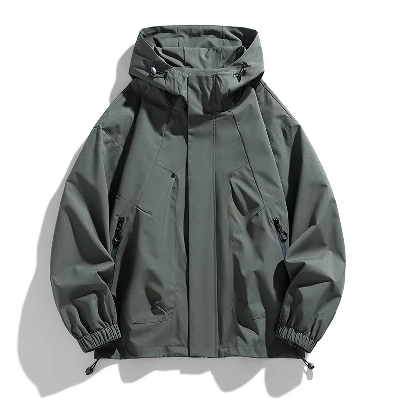 Men Jacket Windbreaker Trench Coats Oversize 6XL 7XL 8XL Plus Size Hooded Waterproof Black Bomber Camping Loose Thin Softshell 240806