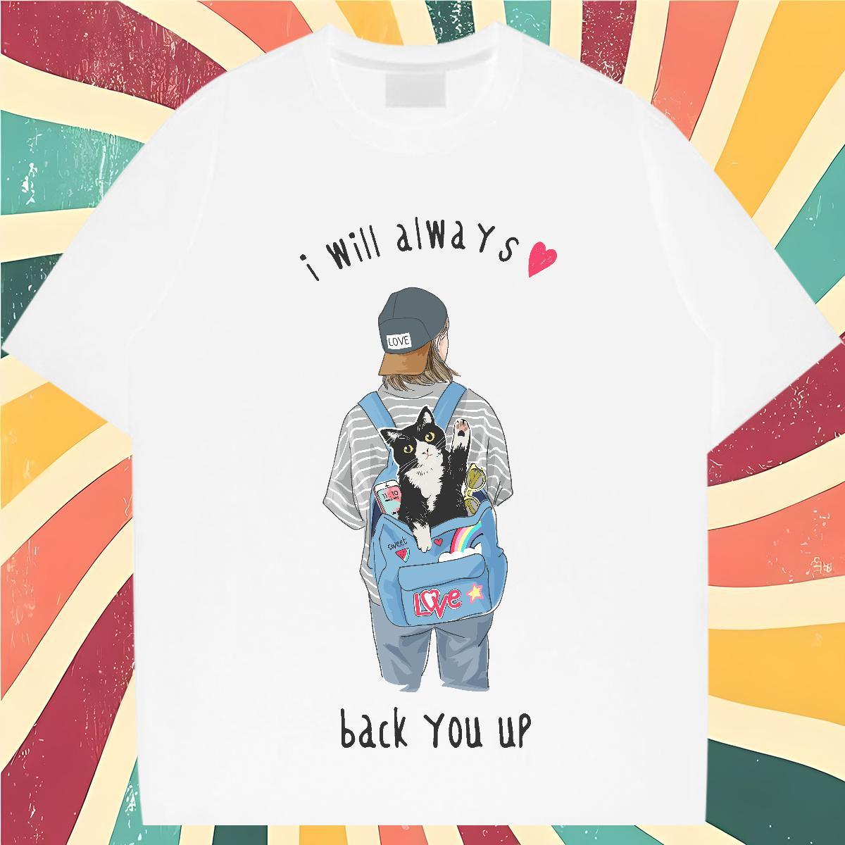 Brand Men T Shirts 230g 100% Cotton cat Beach Tshirts Crew Neck Breathable TOP Quality Men Tees Custom Printing