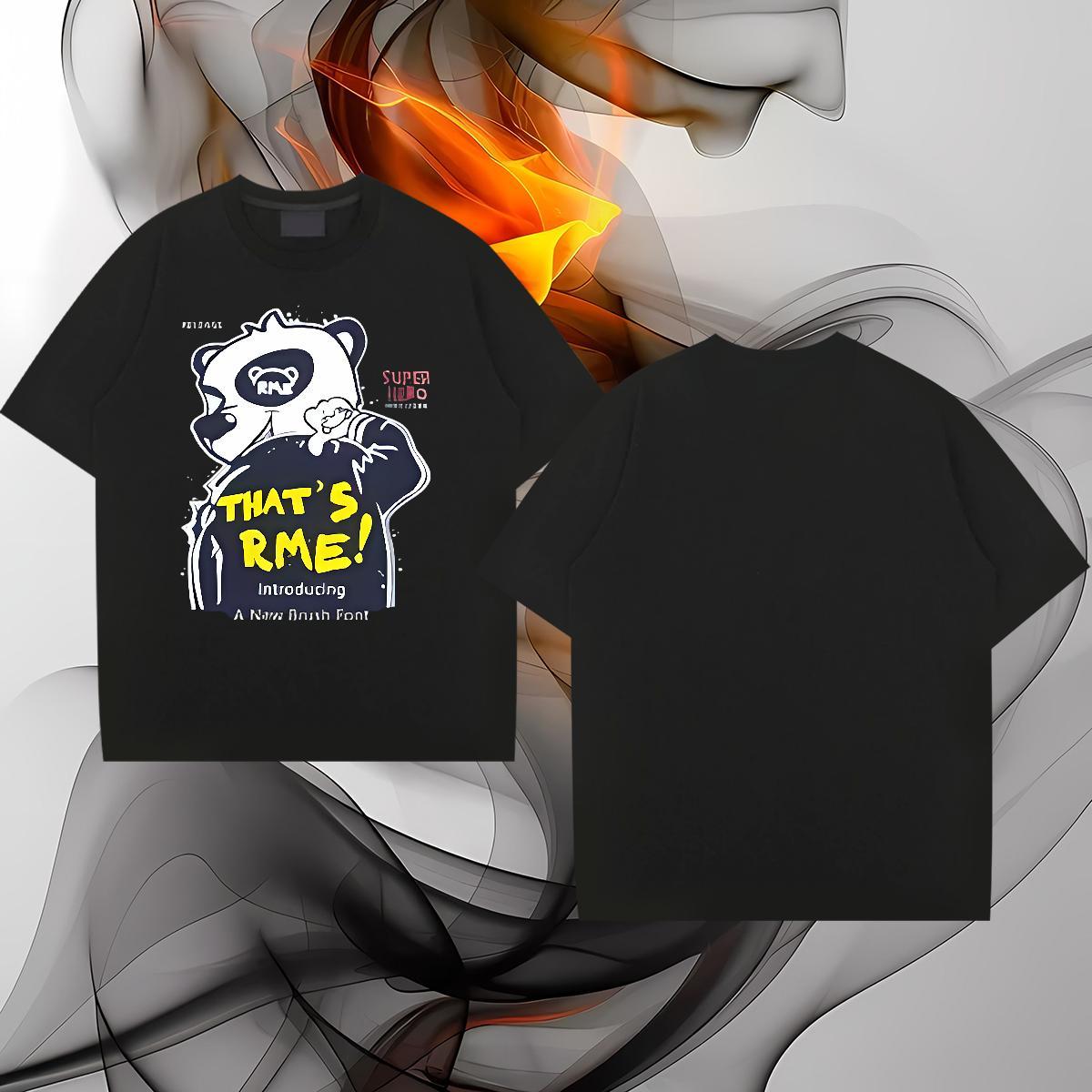 Wholesale T Shirts Men 230g Pure Cotton panda Home Outdoor Tees Crew Neck Free Shipping Tshirt for Man Woman DIY Anime
