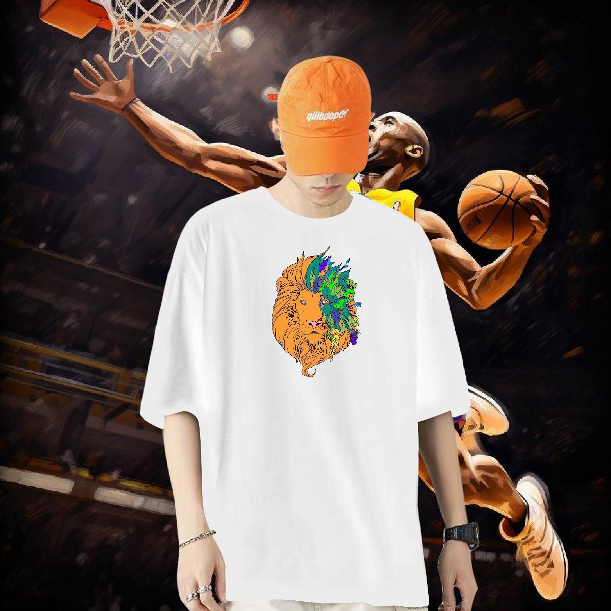 Classic Man T Shirts 230g 100% Cotton tiger Sports Casual Tops Shirt O-Neck Short Sleeve Free Shipping Men Tops Tees Oversized 3XL 4XL