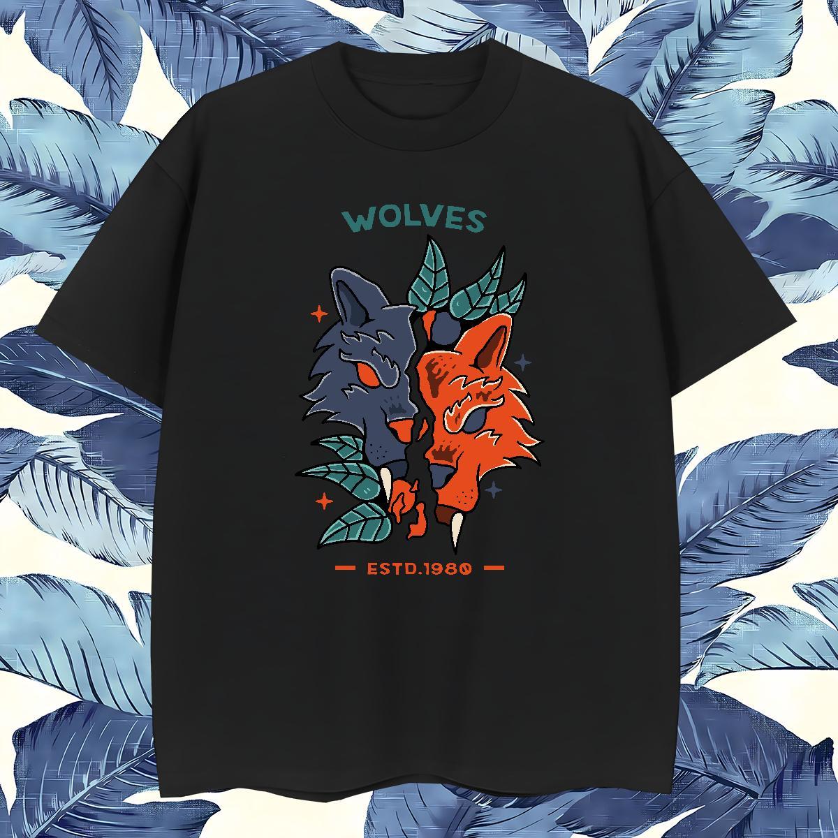 Designer Man T Shirts 230g Pure Cotton wolf Hip Hop Wear Breathable Comfortable Men Tees Custom Big Size