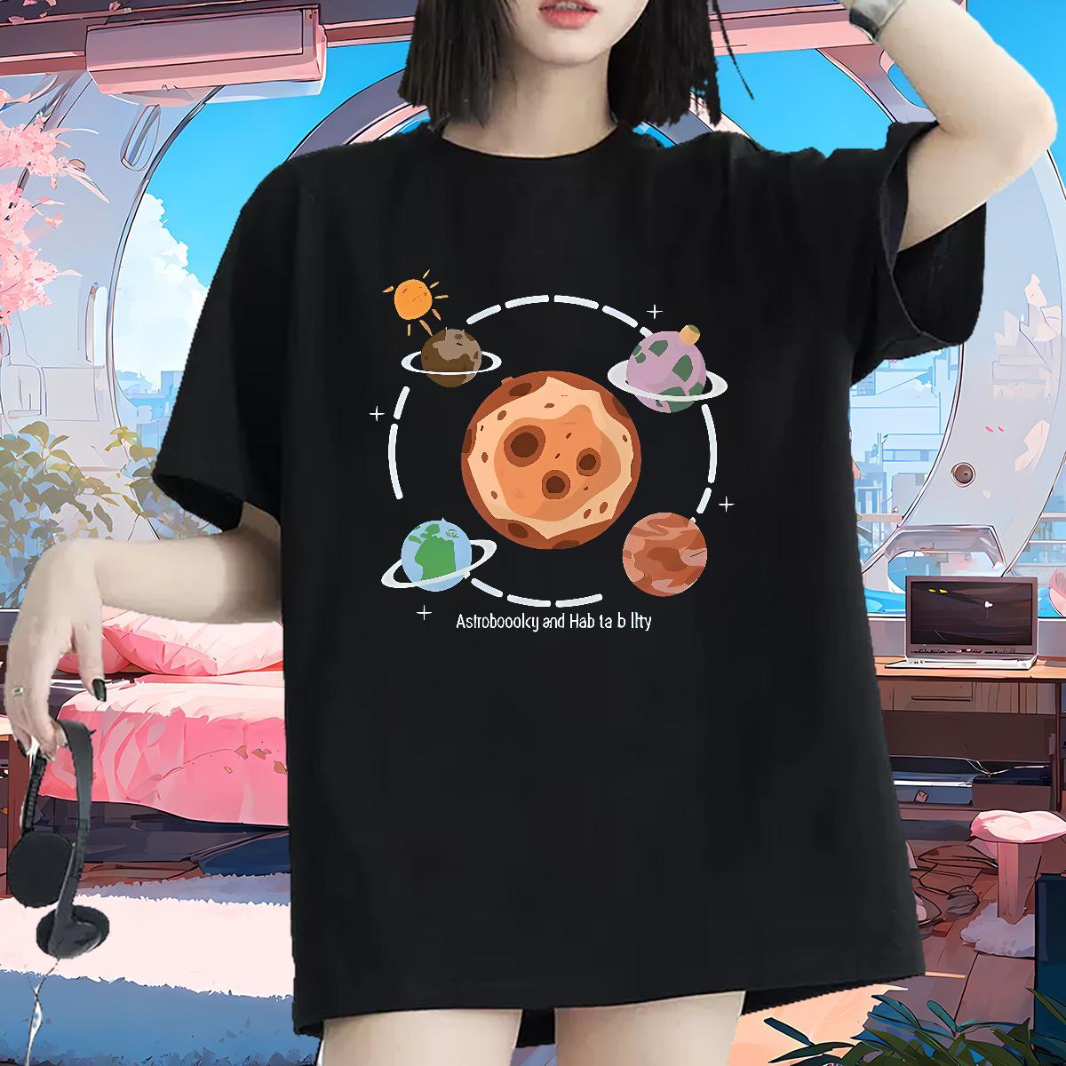 Brand T Shirts Women Breathable Soft Woman Tshirt Graphic star Summer Casual 230g Cotton New Top Tees