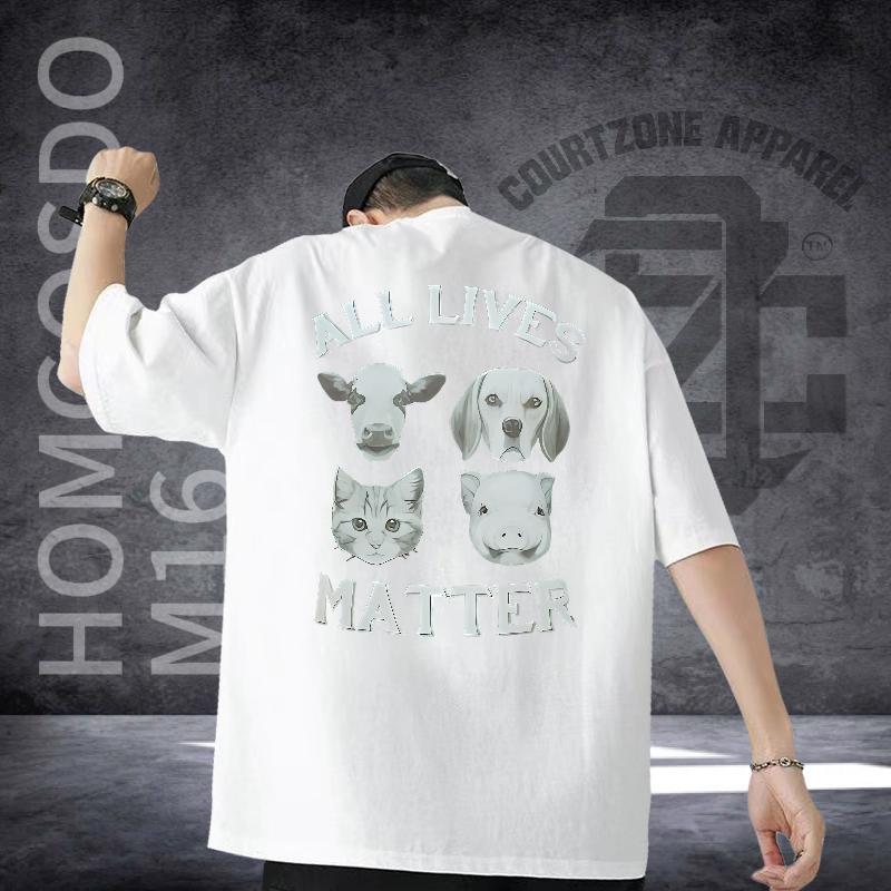2024 DIY Man T Shirts 230g Cotton Spring Summer Polos Short Sleeve O-Neck High Quality Men Tops Tees Floral Print
