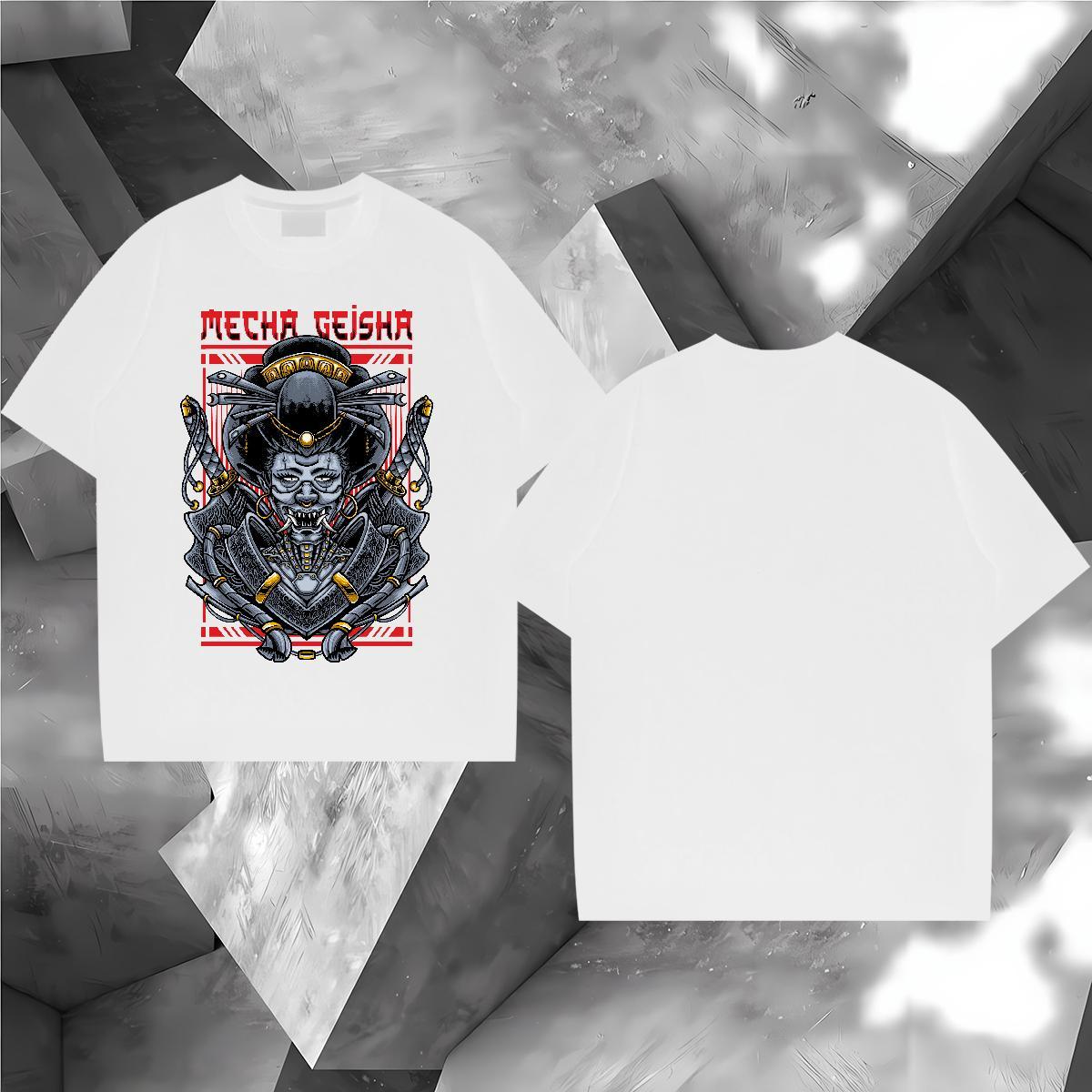 T-Shirts 230g Pure Cotton Terror Daily Wear Breathable Short Sleeve Custom Cartoon Tshirt for Man Woman DIY Free Shipping Clothings