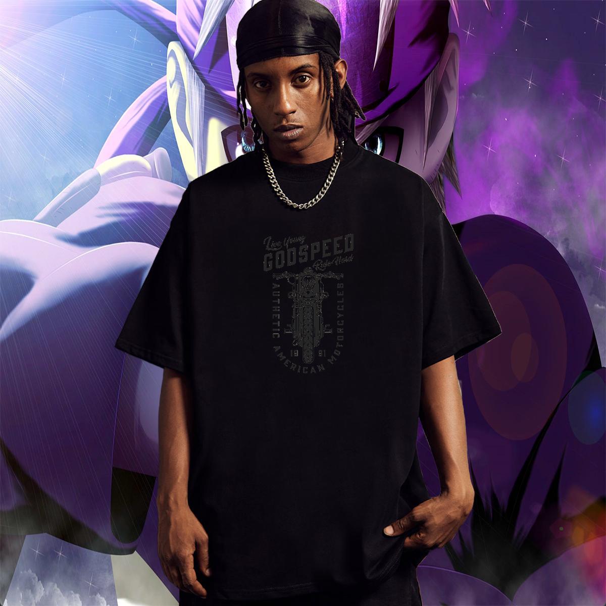 Classic Men Tops Tees 100% Cotton 230g Hip Hop Motorcycle DIY Logo Oversized Breathable Short Sleeve Custom T-Shirts Tshirts