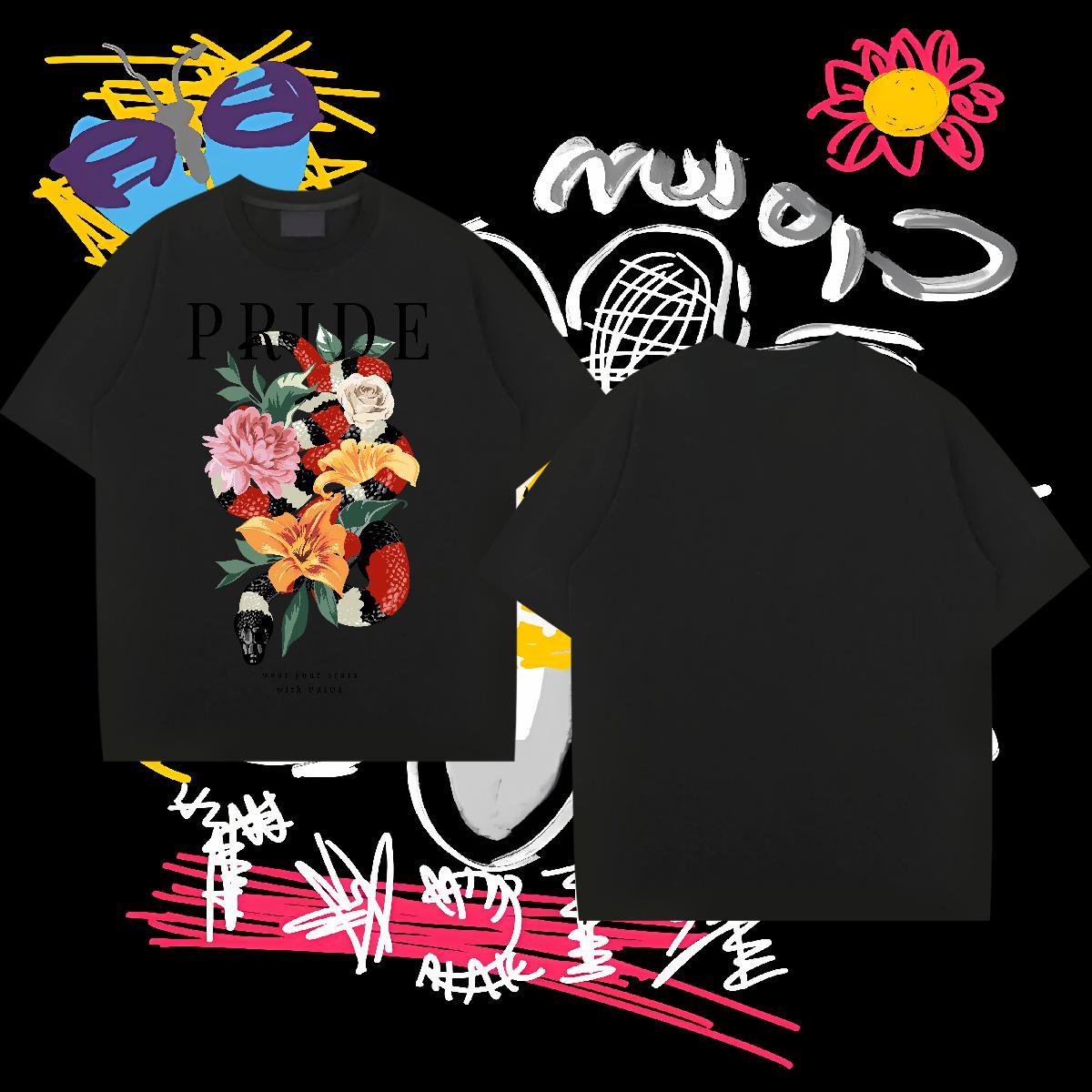 T Shirt For Man 230g 100% Cotton snake Casual Beach O-Neck Short Sleeve Anime Print Men Tees Customized Cool Top Tees